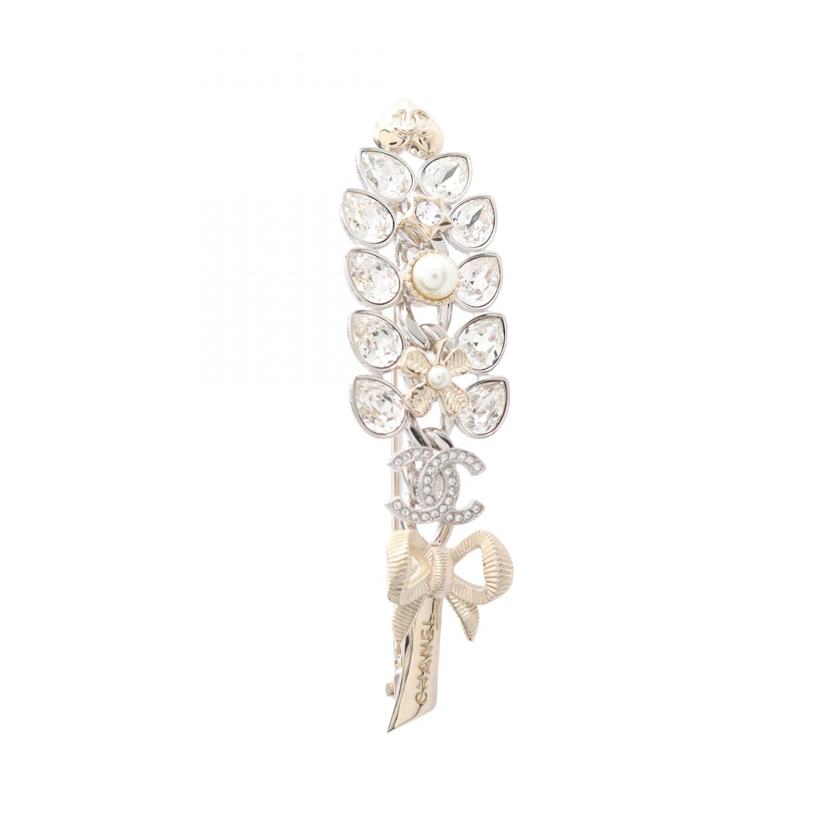 【15%OFFクーポン対象】シャネル CHANEL ココマーク ブローチ アクセサリー GP（ゴールドメッキ） ラインストーン レディース ゴールド系 / クリア系 【中古】