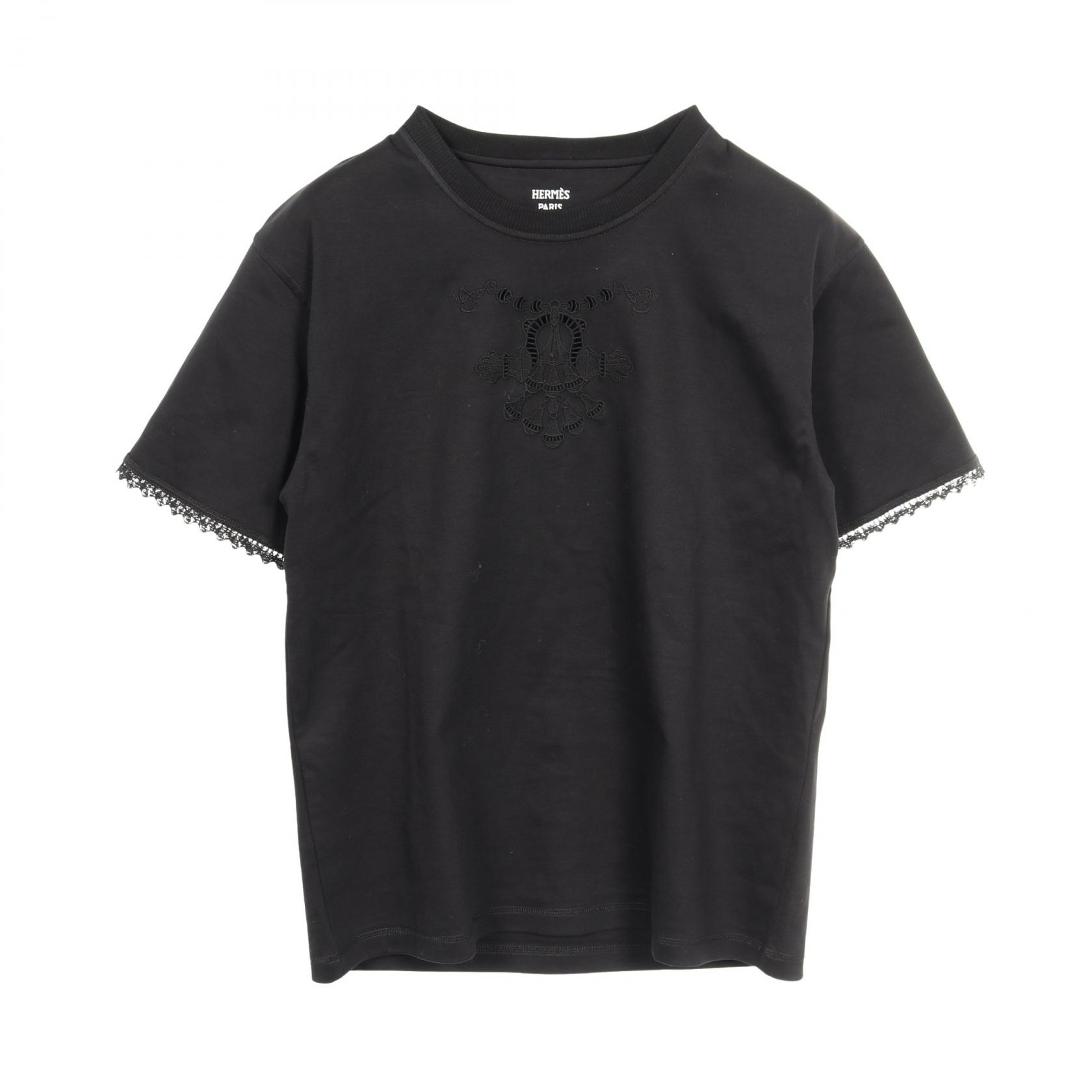 ≪10%OFFクーポン 7/19 20時~7/26 9:59≫エルメス HERMES カットソー 衣料品 トップス コットン レディース ブラック系 【中古】|Mike Museum