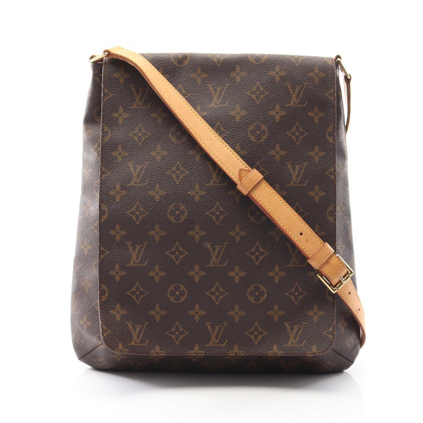 【SALE／1万円OFFクーポン】ルイ・ヴィトン LOUIS VUITTON ミュゼット ショルダーバッグ バッグ PVCコーティングキャンバス レザー モノグラム レディース ブラウン系 M51256 【中古】
