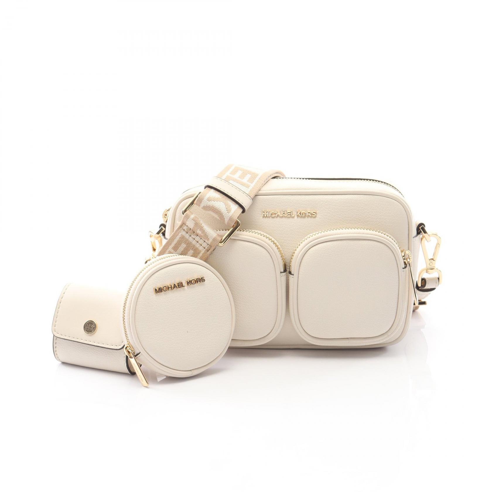 マイケルコース Michael Kors JET SET ITEM クロスボディ ウィズ テックアタッチ ミディアム ショルダーバッグ バッグ レザー レディース ホワイト系 35S2GTTC6L 【中古】