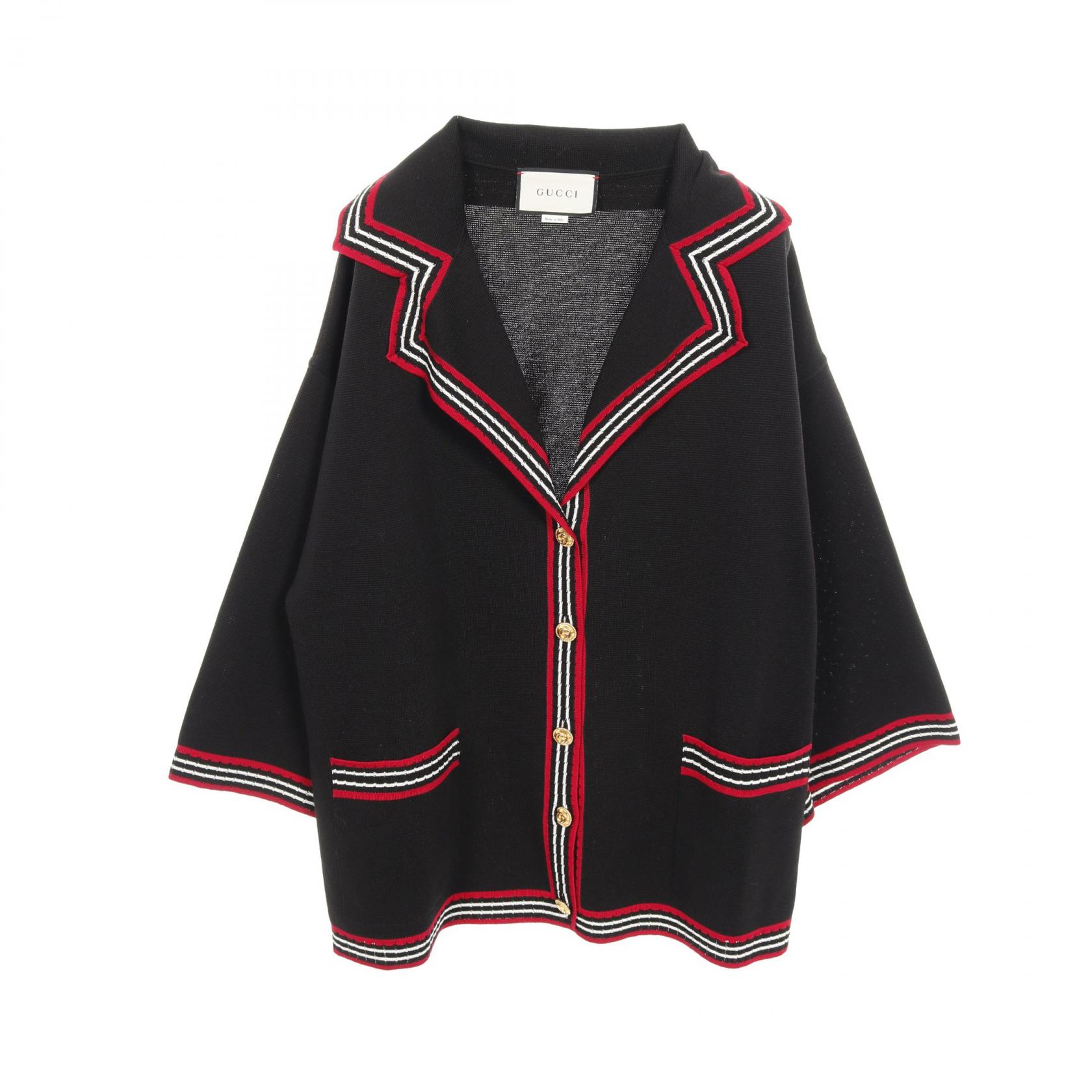 【P5倍&times;5%クーポン｜7/29 20時～8/2 23:59】グッチ GUCCI ニット 衣料品 アウター シルク コットン レディース ブラック系 / レッド系 / ホワイト系 579848 【中古】｜Mike Museum