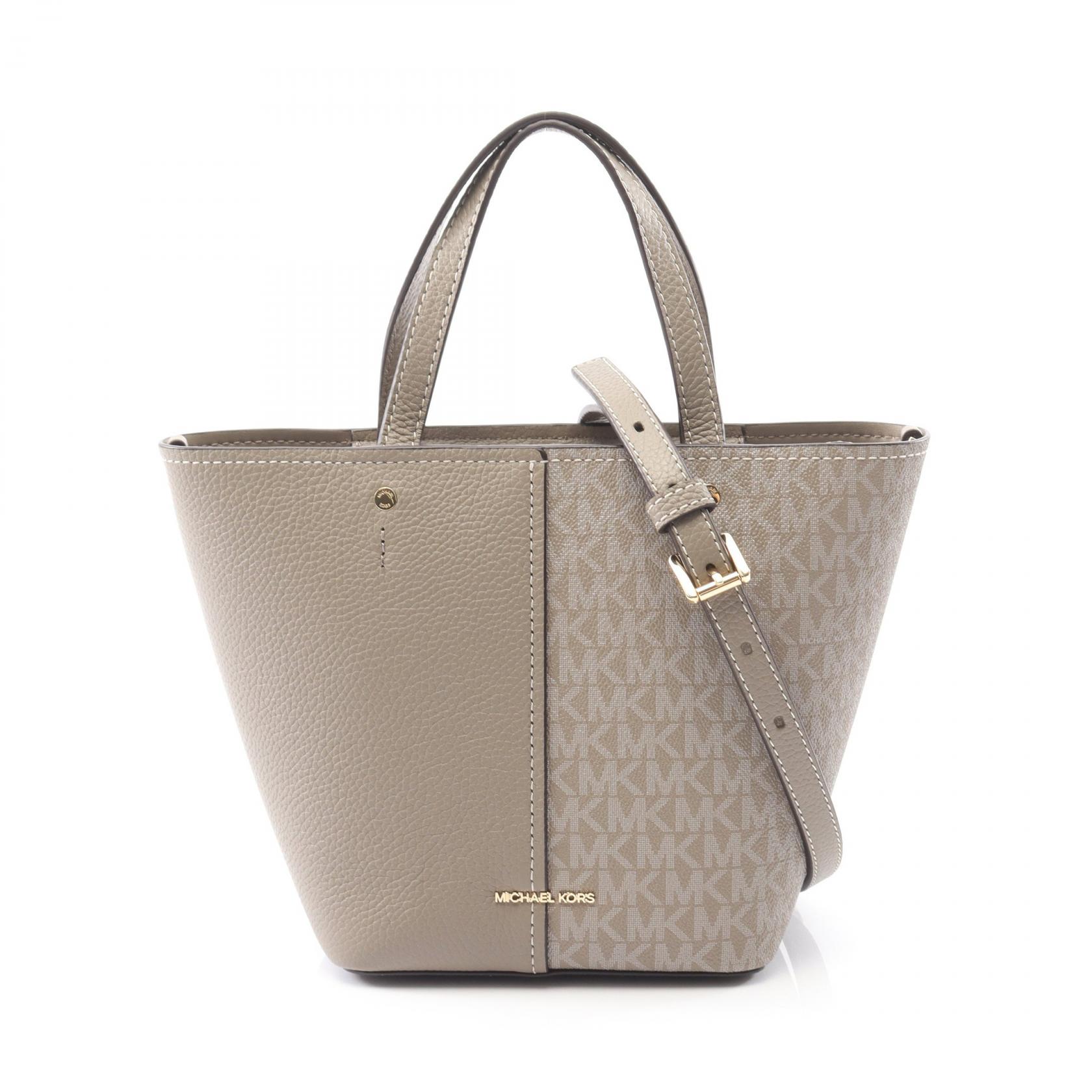 【P5倍&times;5%クーポン｜7/29 20時～8/2 23:59】マイケルコース Michael Kors FLORA フローラ ミディアム ハンドバッグ バッグ レザー PVCコーティングキャンバス レディース ベージュ系 32T5GFFC1B115 【新品】｜Mike Museum