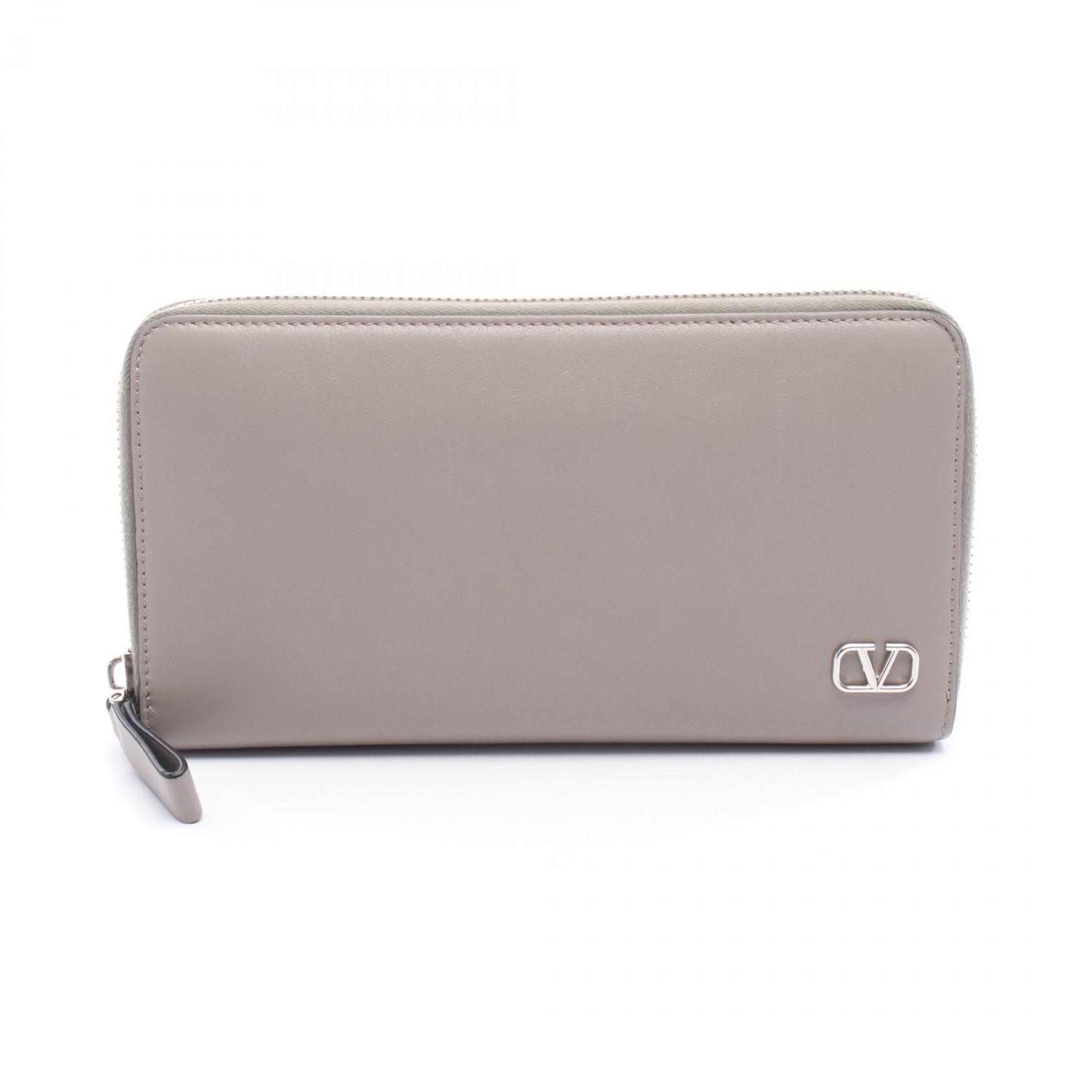 ≪10%OFFクーポン 7/19 20時~7/26 9:59≫ヴァレンティノ・ガラヴァーニ Valentino Garavani Vロゴ シグネチャー ラウンド長財布 財布 レザー レディース グレー系 2Y2P0570LMV 【中古】|Mike Museum