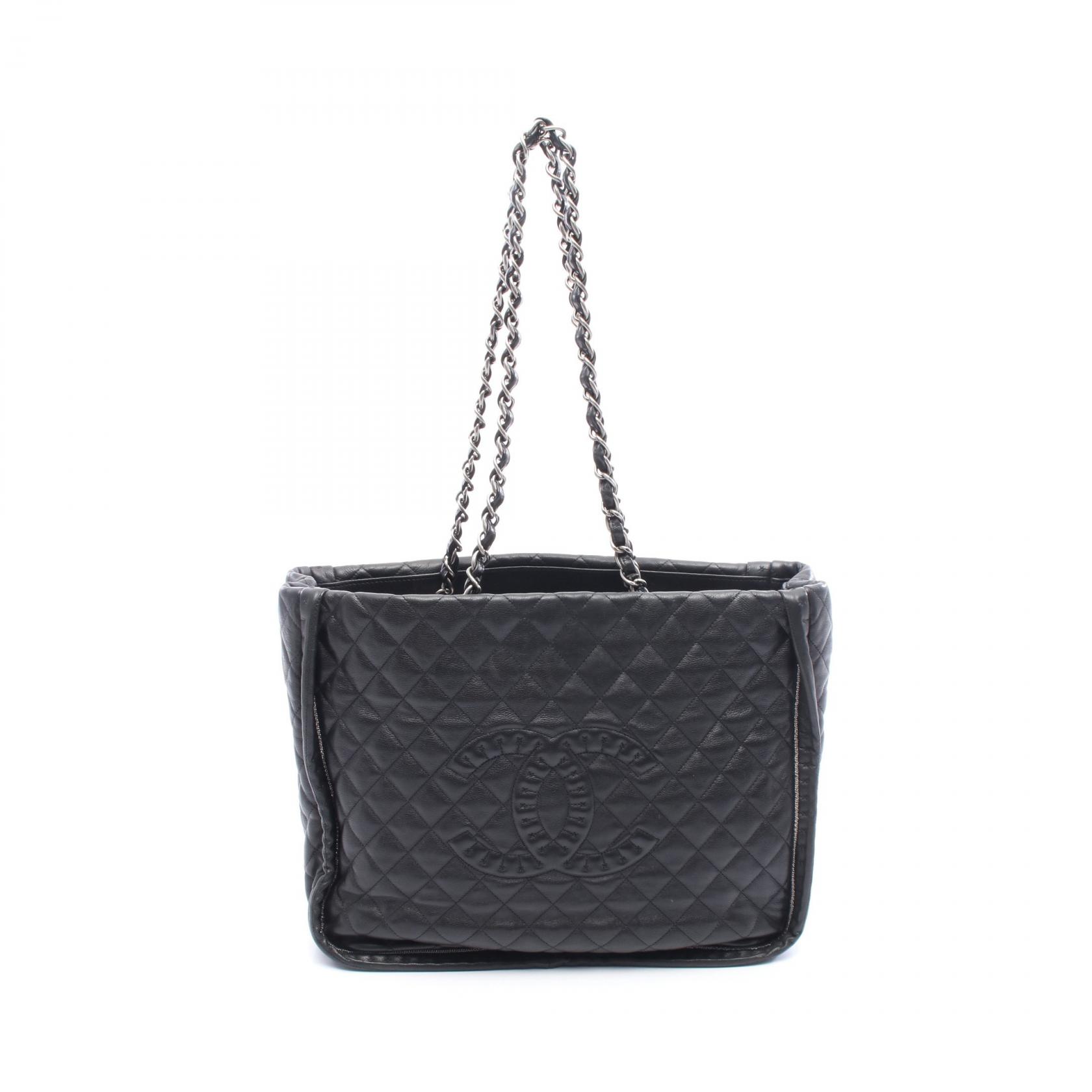 【15%OFFクーポン対象】シャネル CHANEL マトラッセ チェーントート トートバッグ バッグ レザー ラムスキン（羊革） レディース ブラック系 【中古】