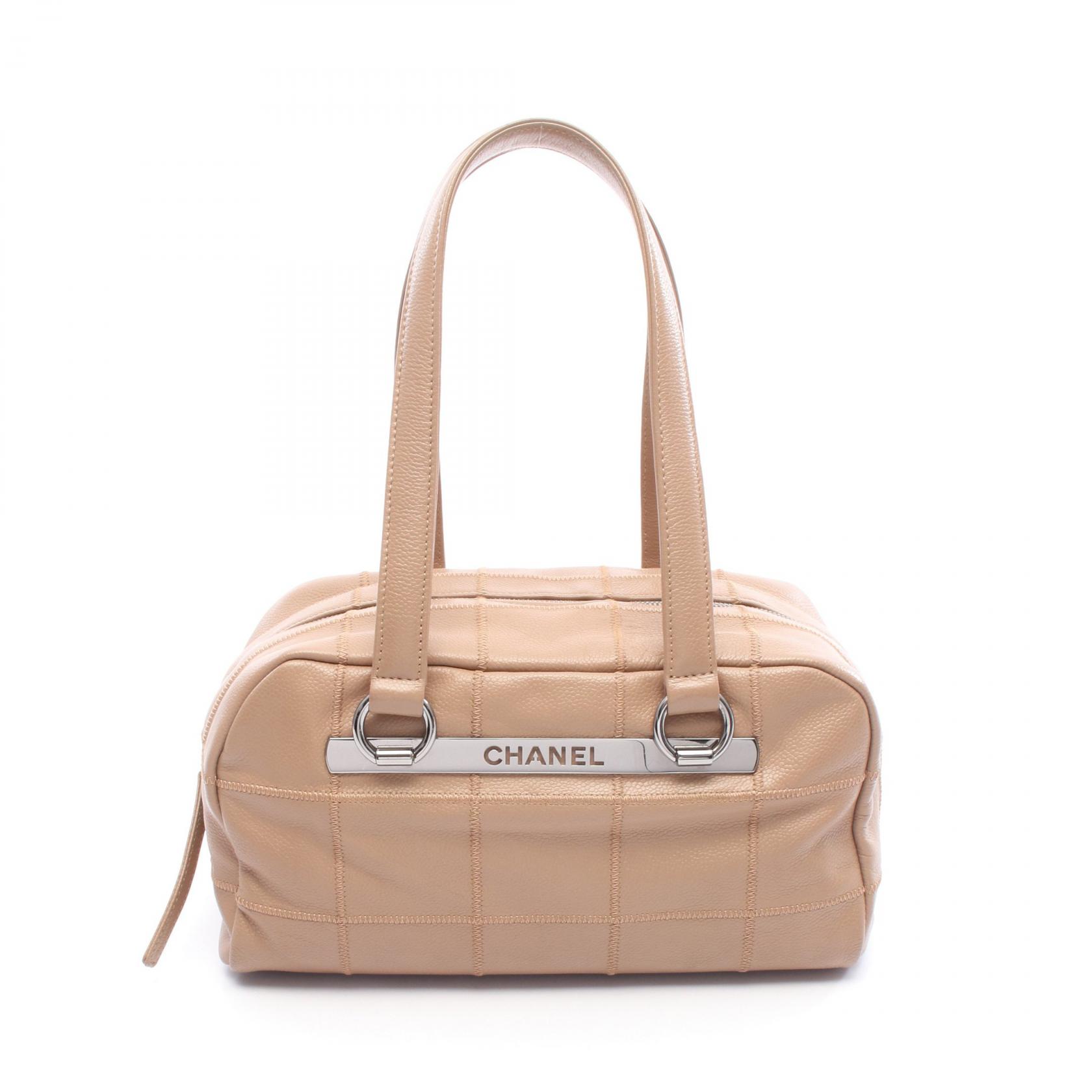 【SALE／1万円OFFクーポン】シャネル CHANEL チョコバー ボストンバッグ バッグ レザー カーフ（牛革） レディース ベージュ系 A36135 【中古】 103,400円