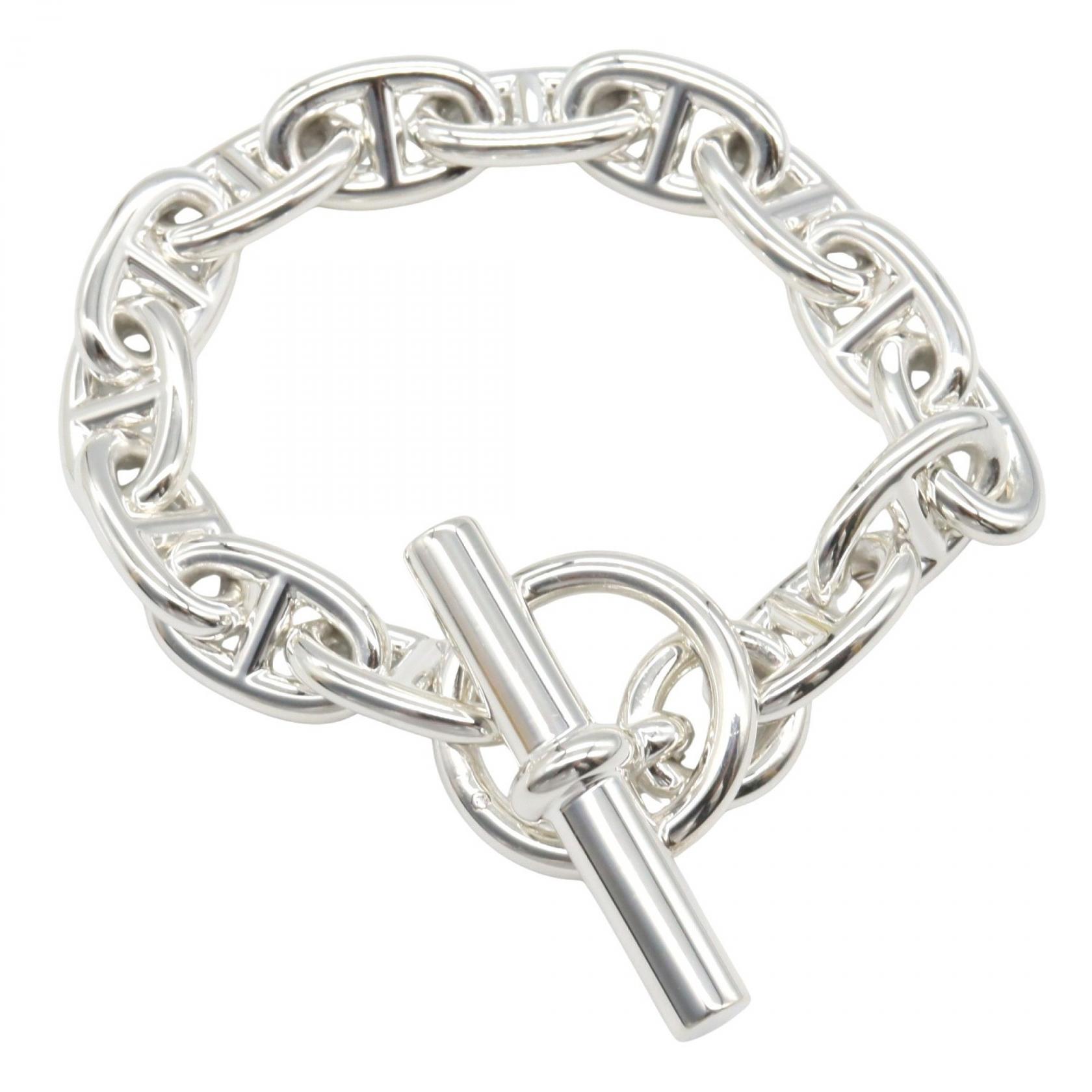 【15%OFFクーポン対象】エルメス HERMES シェーヌダンク MM 14コマ ブレスレット ブレスレット アクセサリー シルバー925 メンズ レディース シルバー系 【中古】