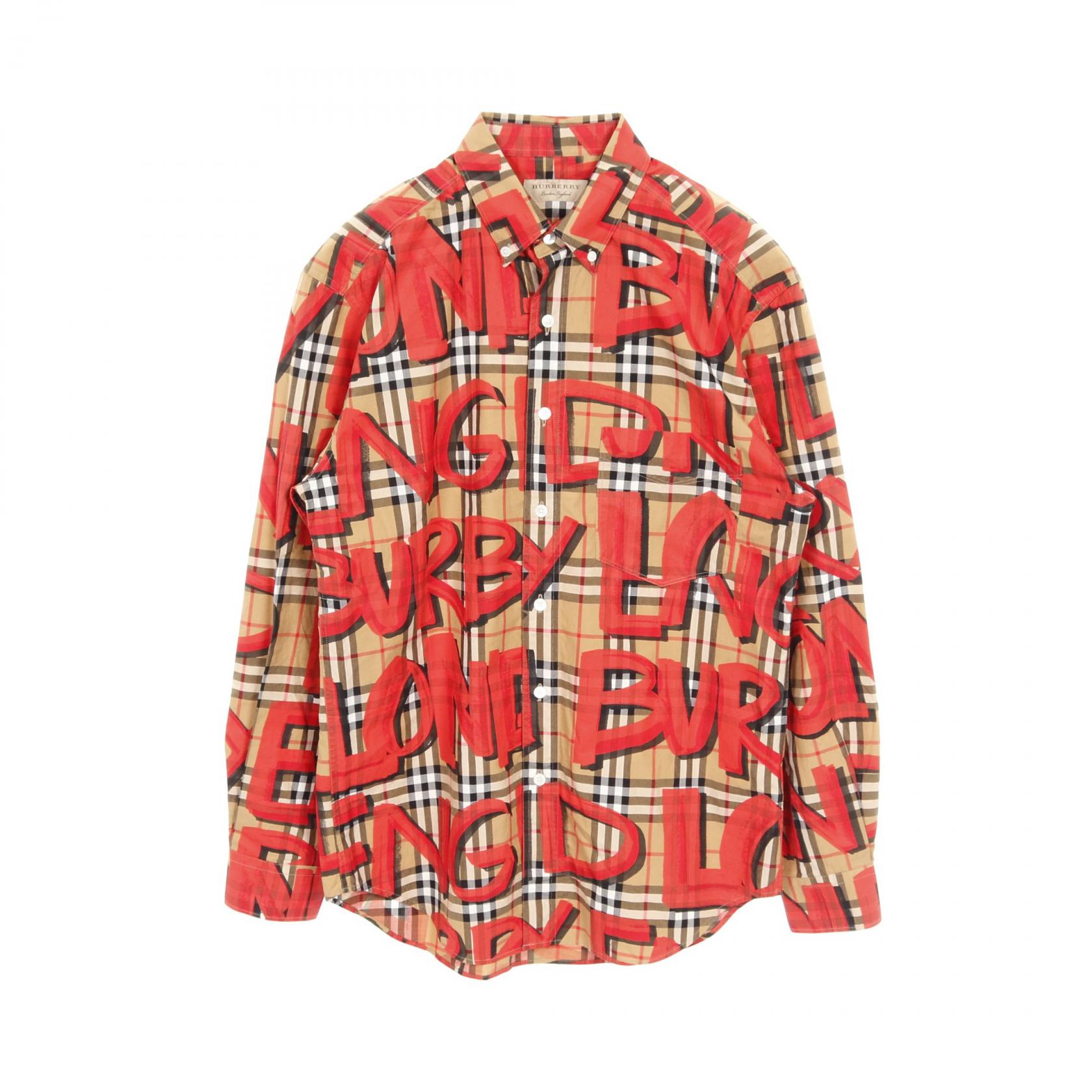 《全品5%クーポン×P5倍》バーバリー BURBERRY ノバチェック 衣料品 トップス コットン メンズ ベージュ系 / レッド系 / マルチカラー 【中古】
