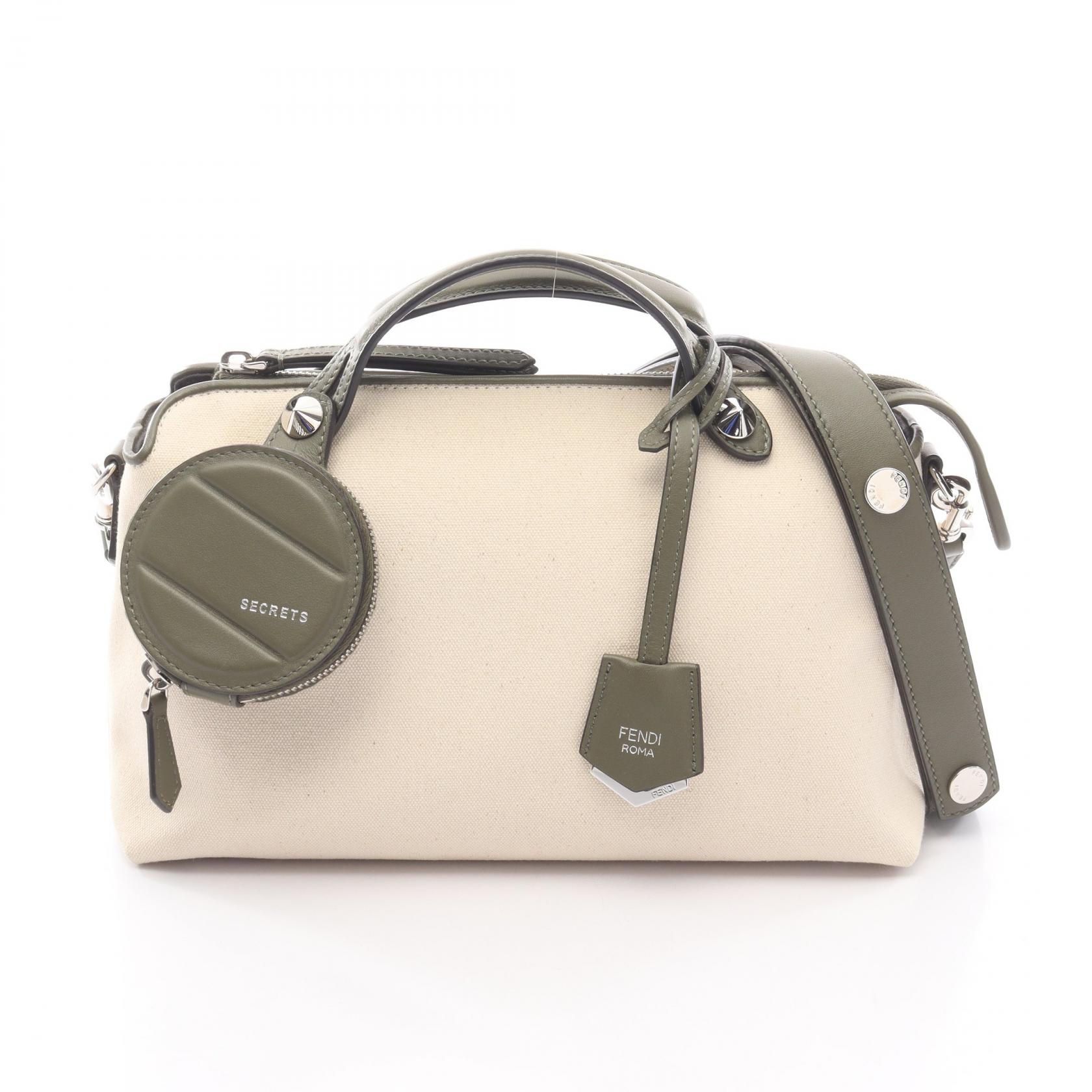 【SALE／1万円OFFクーポン】フェンディ FENDI BY THE WAY MEDIUM バイザウェイ ミディアム ハンドバッグ バッグ キャンバス レザー レディース アイボリー系 / カーキ系 8BL124 【中古】