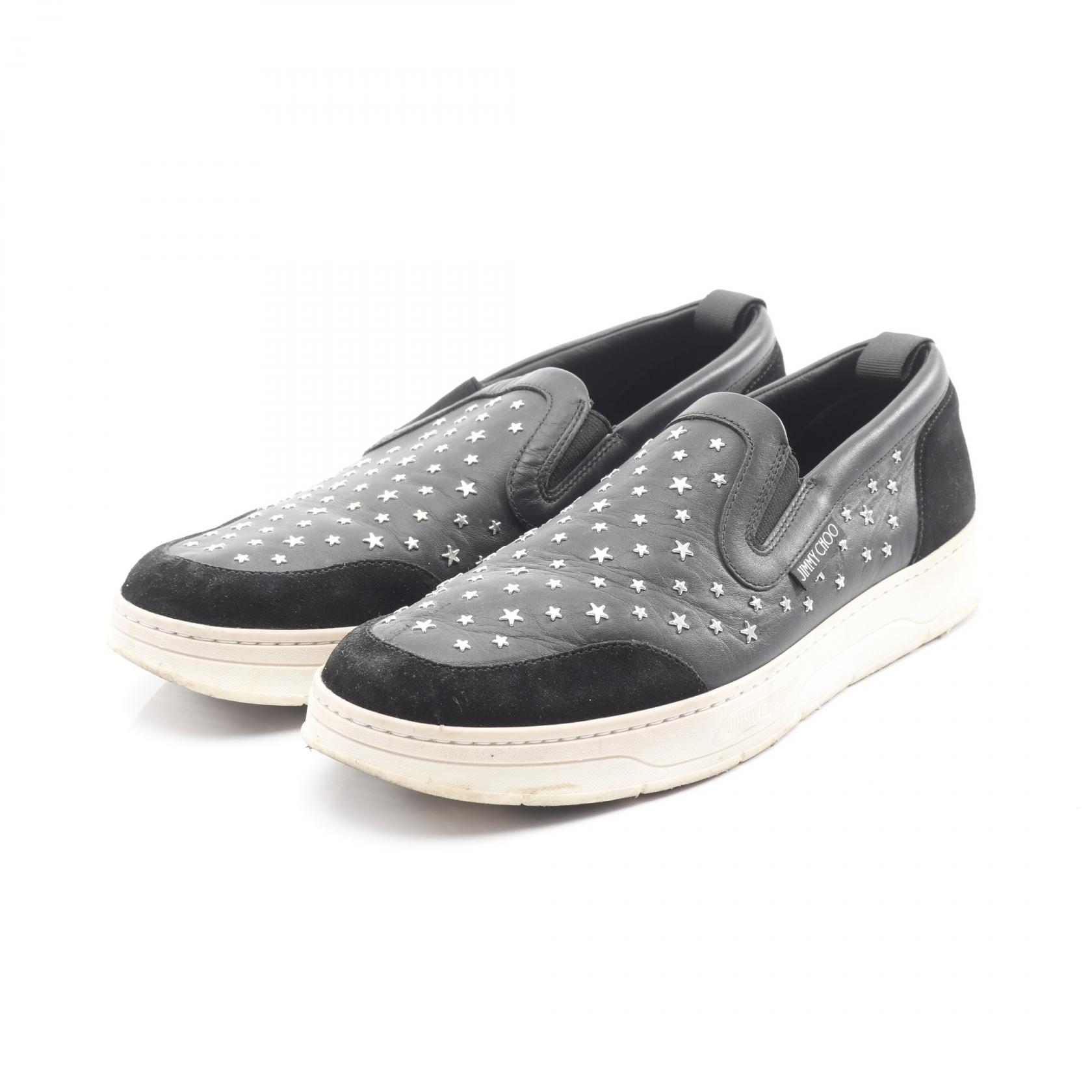【20%OFFクーポン対象】ジミーチュウ JIMMY CHOO スリッポン 靴 レザー スウェード メンズ ブラック系 【中古】