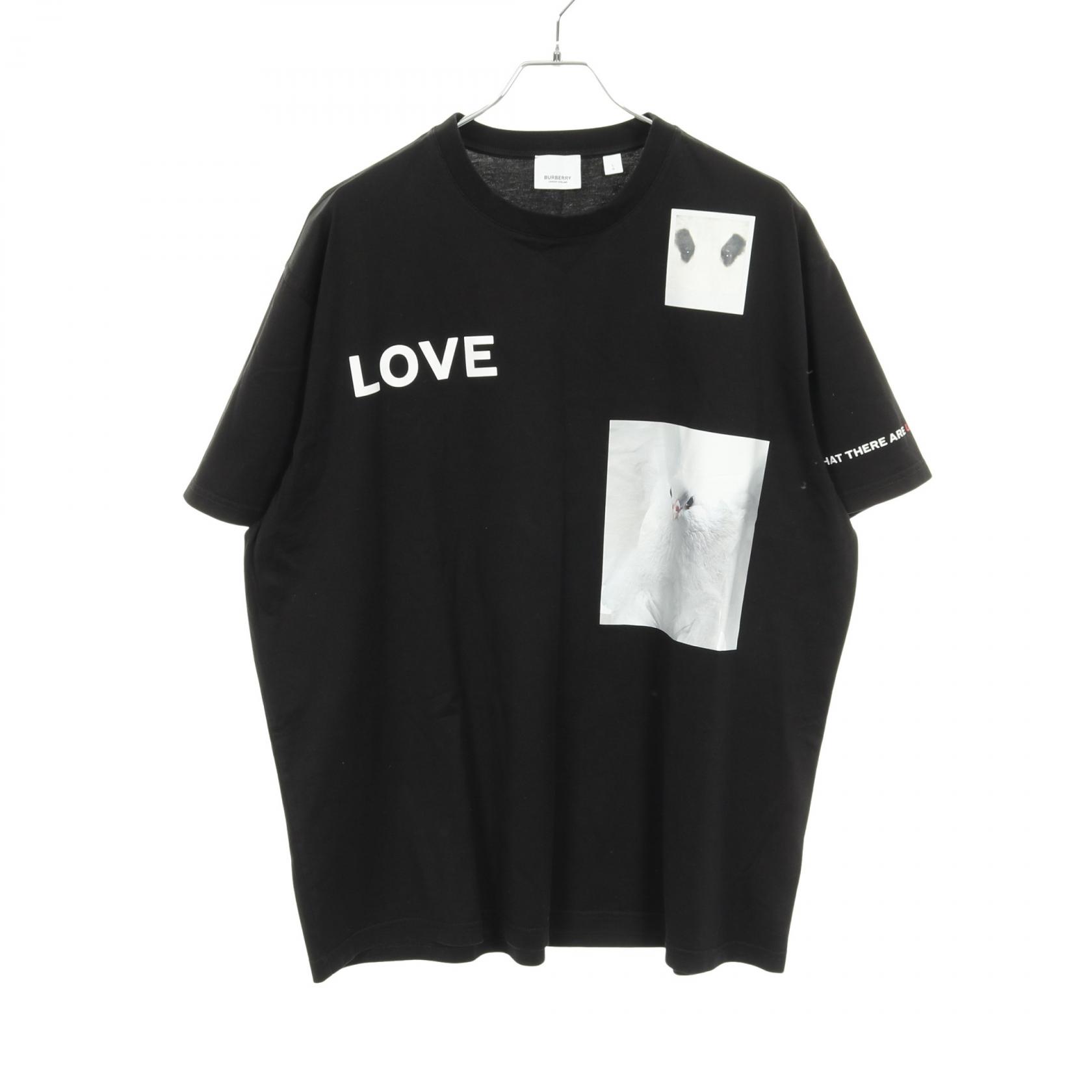 【30%OFFクーポン対象】バーバリー BURBERRY モンタージュプリント カットソー 衣料品 トップス コットン メンズ ブラック系 8030940 【中古】
