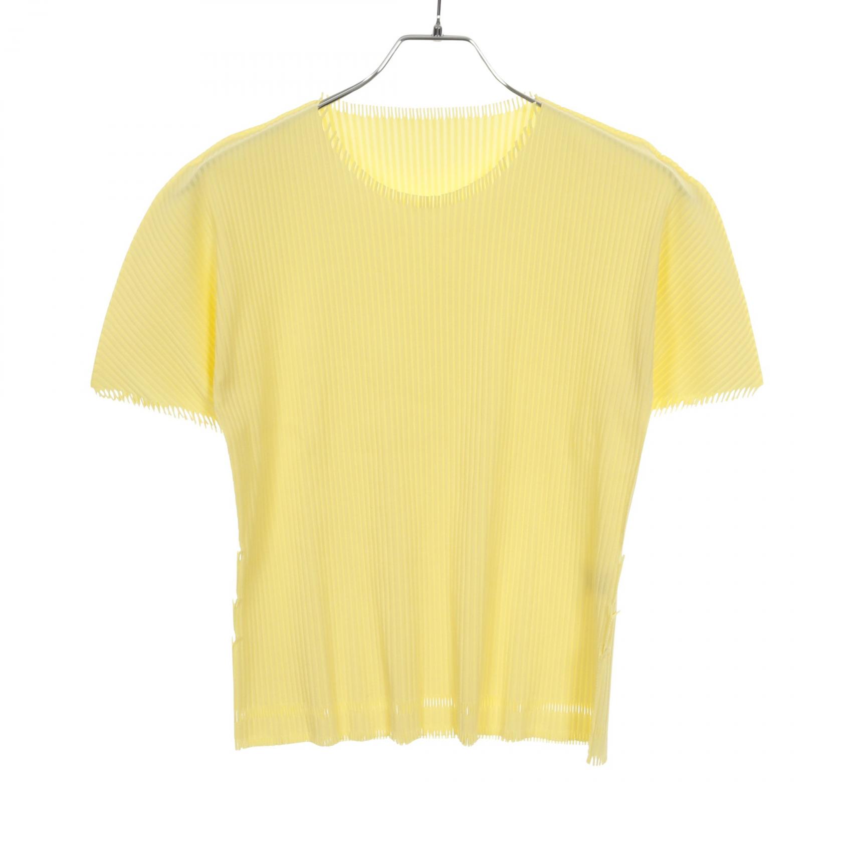 プリーツプリーズ PLEATS PLEASE プリーツ ニット 衣料品 トップス ナイロン / ポリエステル レディース イエロー系 PP14-LK903 【中古】