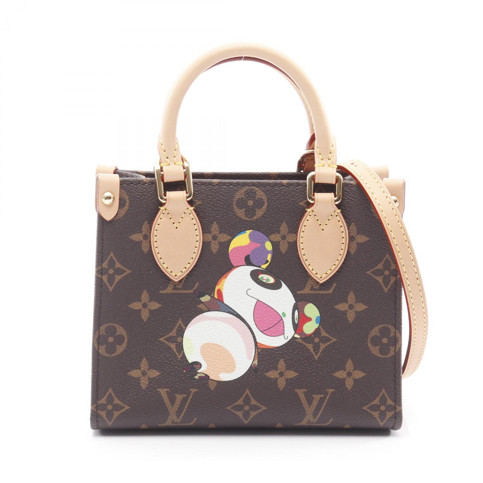 ルイ・ヴィトン LOUIS VUITTON LOUIS VUITTON × 村上隆 LV × TM オンザゴー BB モノグラム ハンドバッグ バッグ PVCコーティングキャンバス レザー レディース ブラウン系 M13668 【中古】