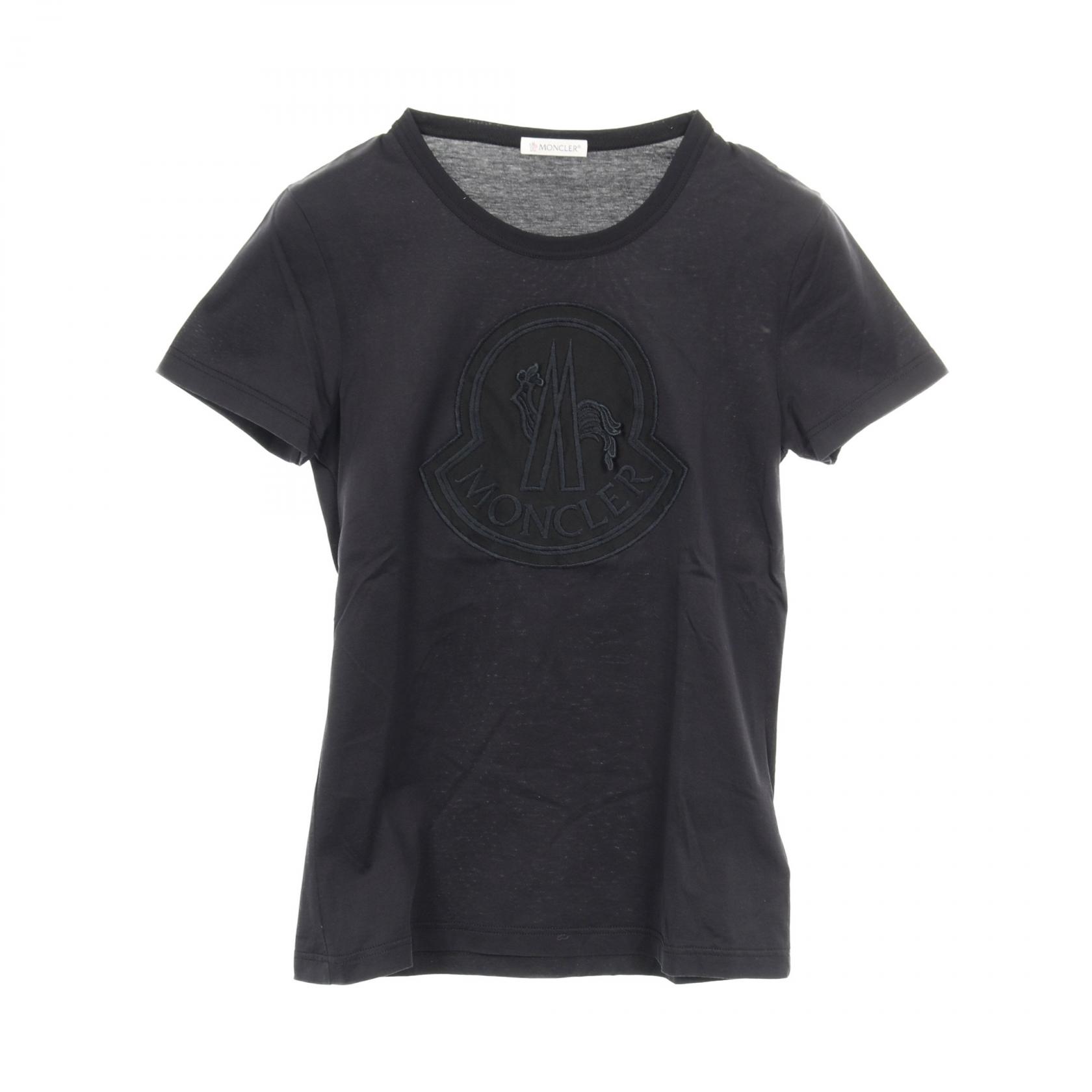 《全品5%クーポン×P5倍》モンクレール MONCLER カットソー 衣料品 トップス コットン レディース ブラック系 【中古】