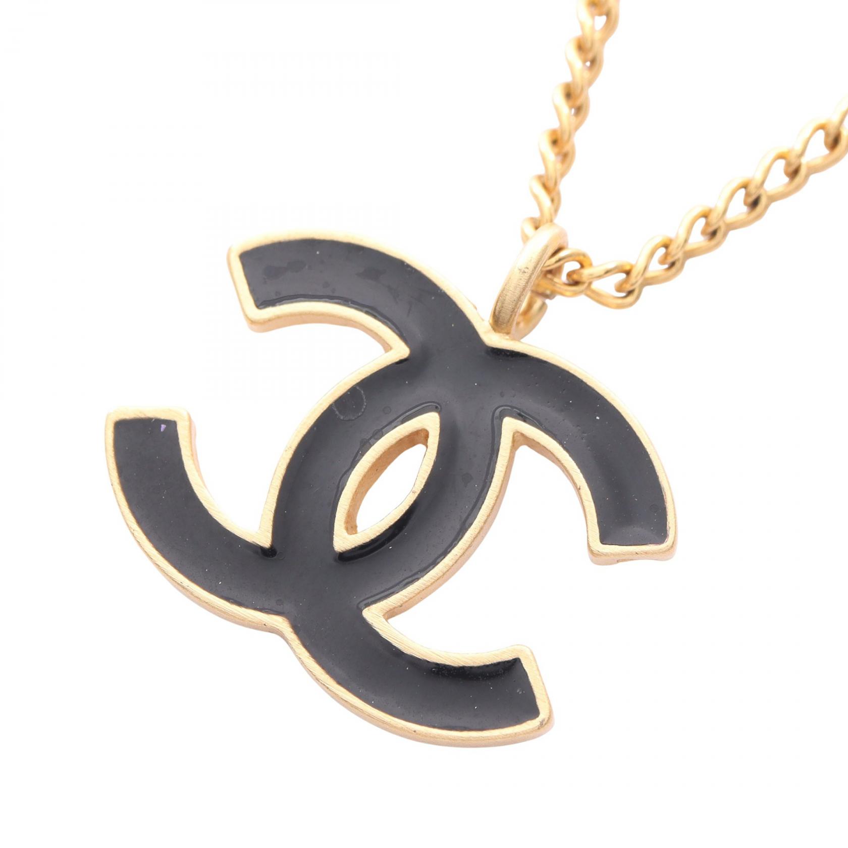 《全品5%クーポン×P5倍》シャネル CHANEL ココマーク ネックレス ジュエリー GP（ゴールドメッキ） レディース ゴールド系 / ブラック系 【中古】