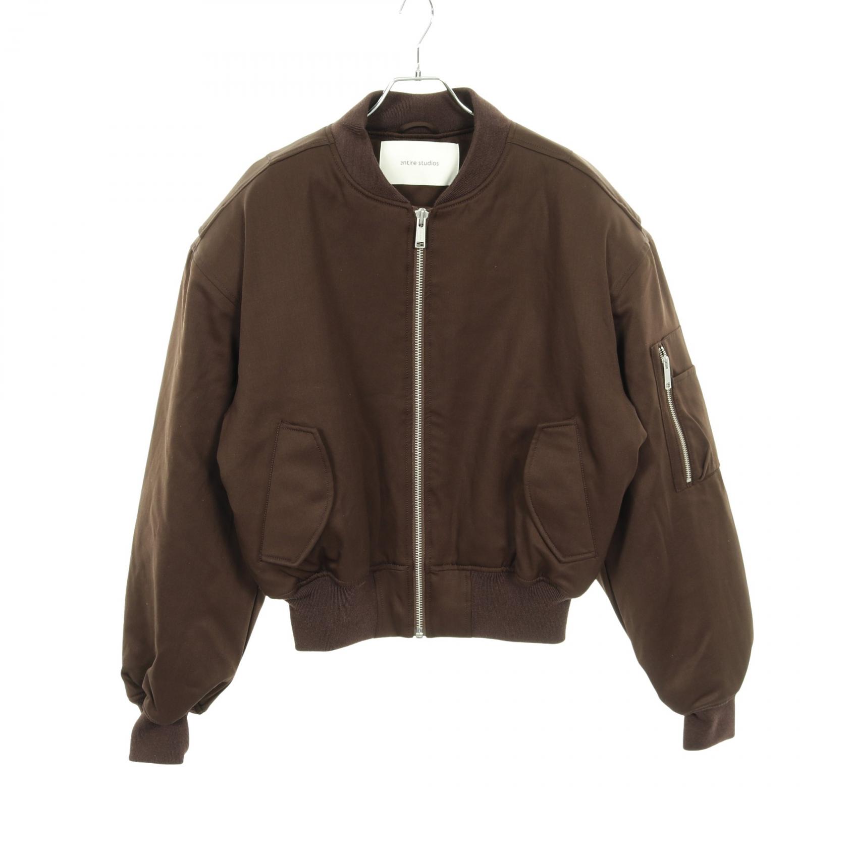 【20%OFFクーポン対象】エンタイアスタジオ ENTIRE STUDIOS CROPPED BROAD BOMBER SUITING ブルゾン 衣料品 アウター ウール メンズ ブラウン系 ESU-W25-1048 【中古】