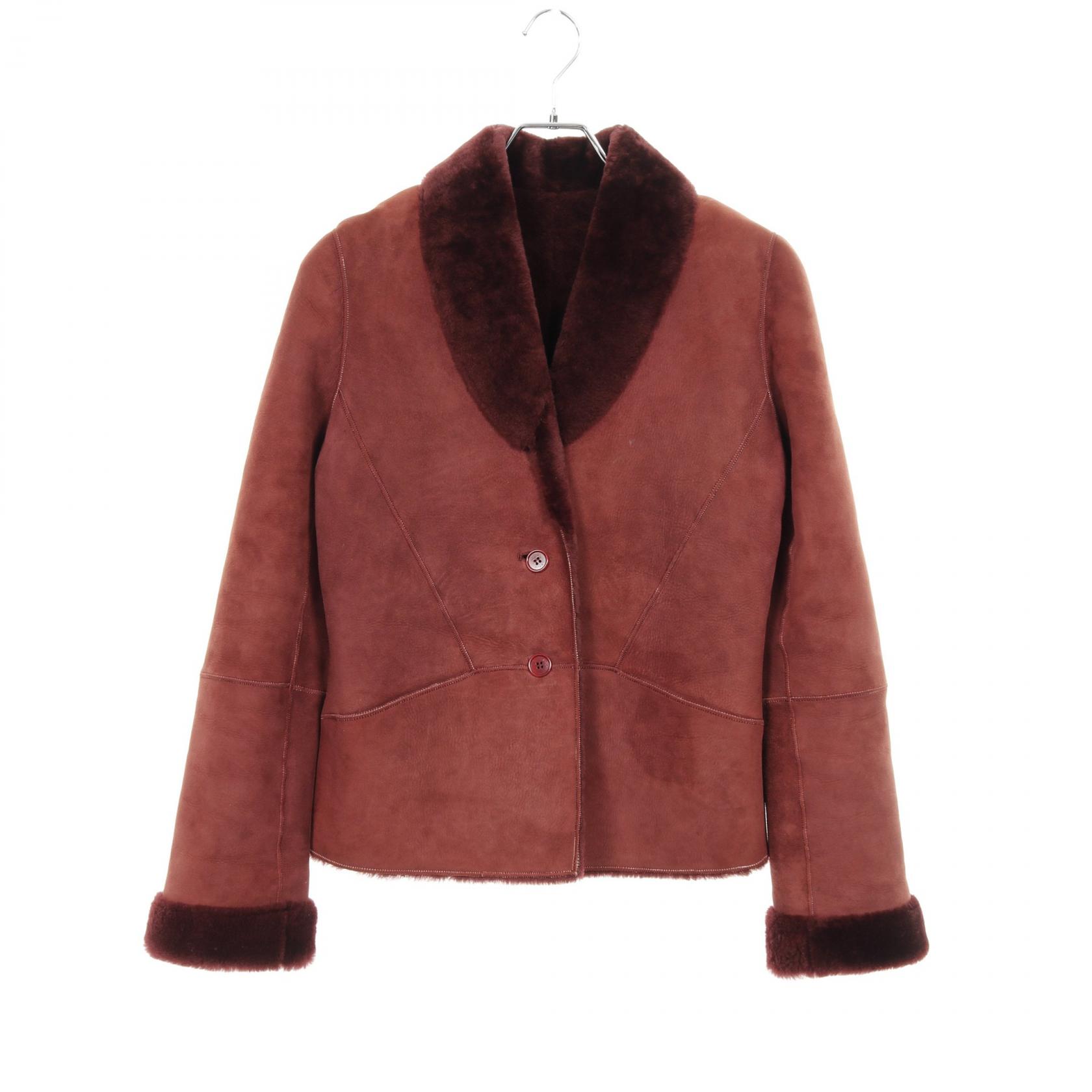 ロエベ　レザージャケット　スウェード　金ボタン　希少カラー　赤　38 M L相当 ロエベレザージャケットスウェード金ボタン希少カラー赤38 M L相当