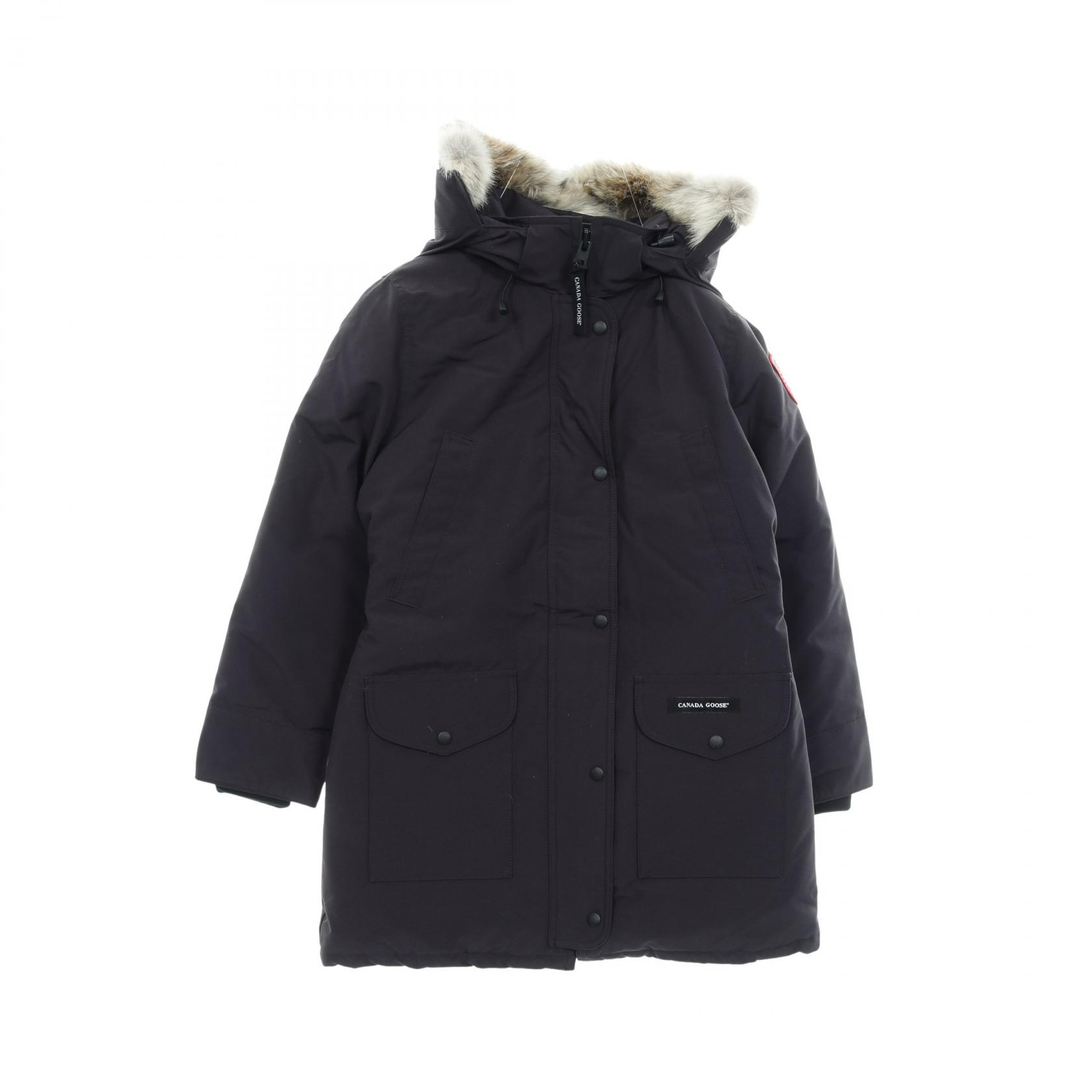 《全品5%クーポン×P5倍》カナダグース CANADA GOOSE TRILLIUM PARKA ダウンジャケット 衣料品 アウター ポリエステル / コットン レディース ネイビー系 【中古】