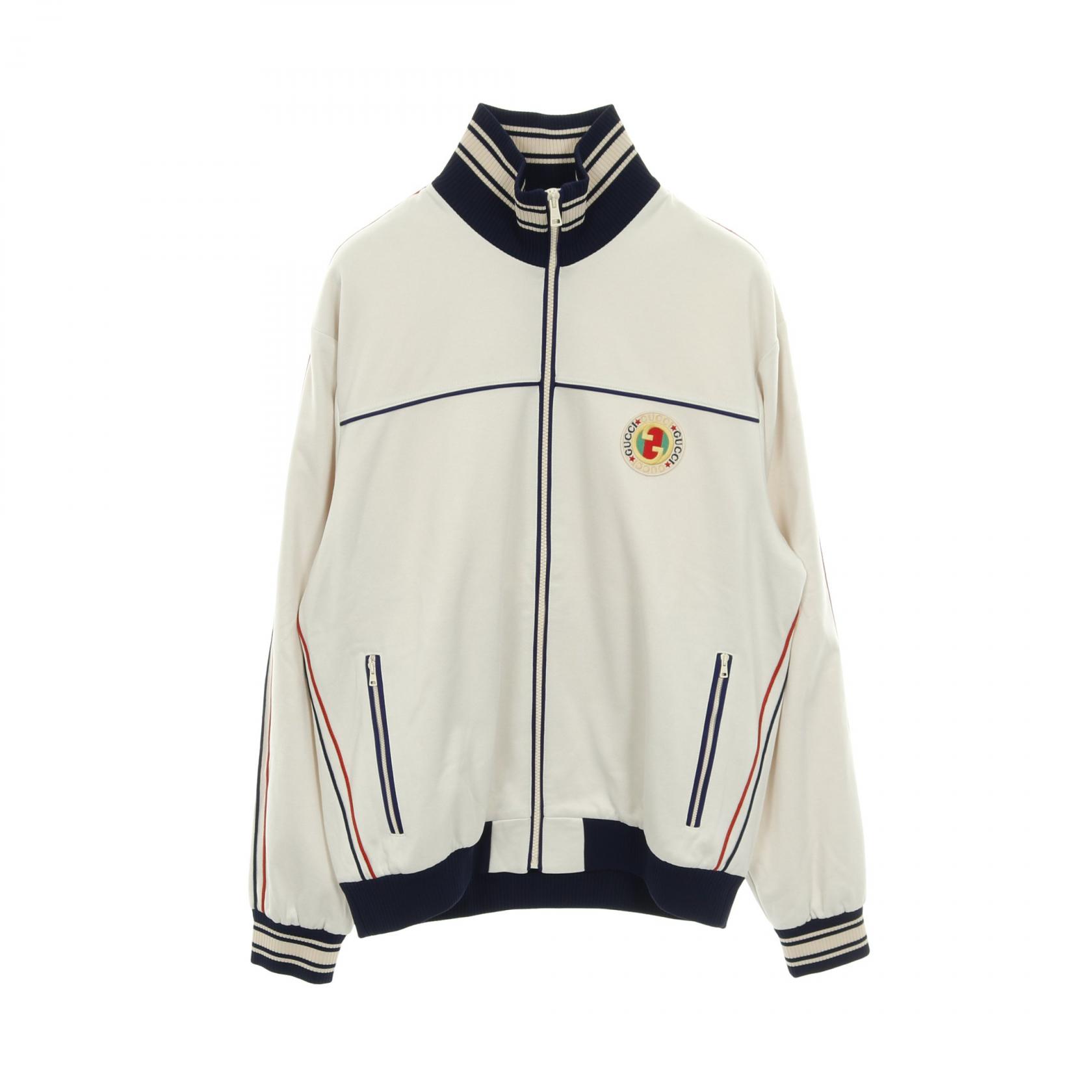 グッチ GUCCI ブルゾン 衣料品 アウター ポリエステル / コットン メンズ ホワイト系 / ネイビー系 / レッド系 752285 【中古】｜Mike Museum