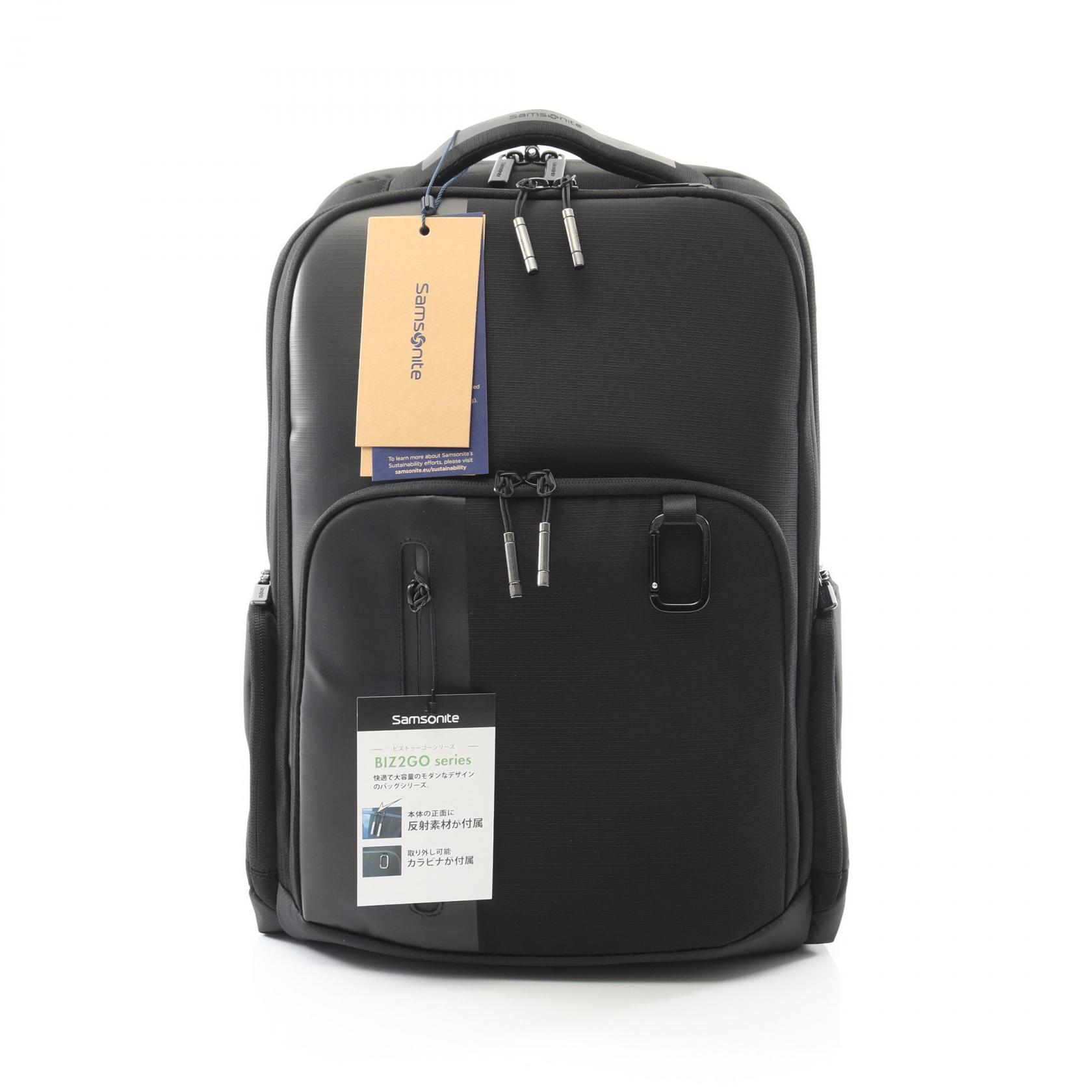 【15%OFFクーポン対象】サムソナイト Samsonite BIZ2GO リュックサック バックパック バッグ ポリエステル メンズ ブラック系 1421431041 【新品】
