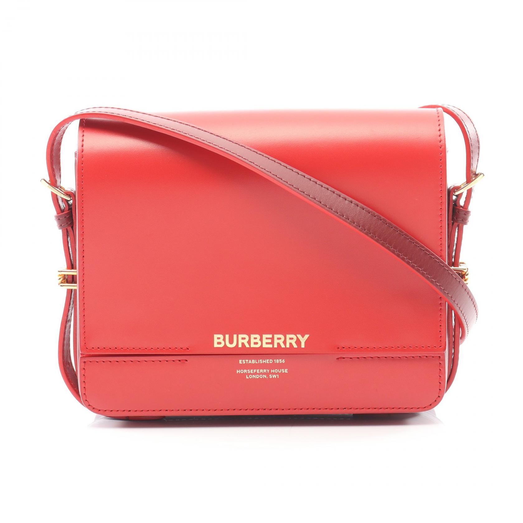 【P5倍&times;5%クーポン｜7/29 20時～8/2 23:59】バーバリー BURBERRY グレース ショルダーバッグ バッグ レザー レディース レッド系 / ボルドー系 【中古】｜Mike Museum