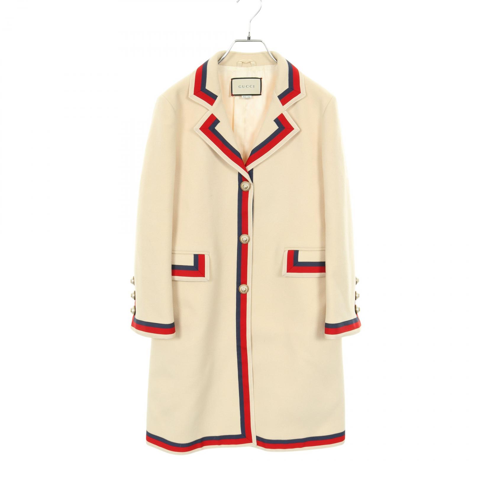 楽天市場】グッチ GUCCI WOOL REMOVABLE BOW CUFFS COLLAR COAT 衣料品
