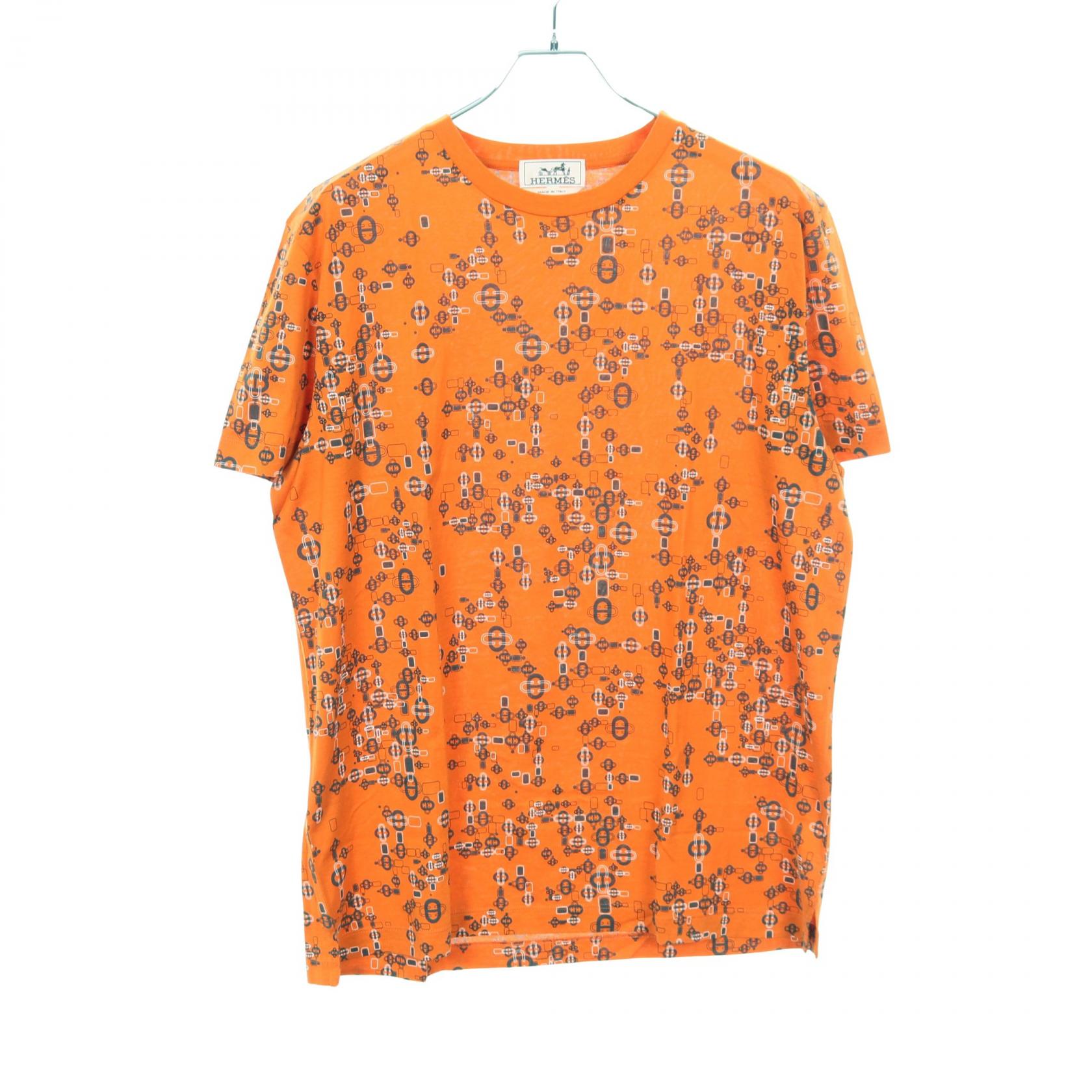 エルメス HERMES カットソー 衣料品 トップス コットン メンズ オレンジ系 / ネイビー系 【中古】｜Mike Museum