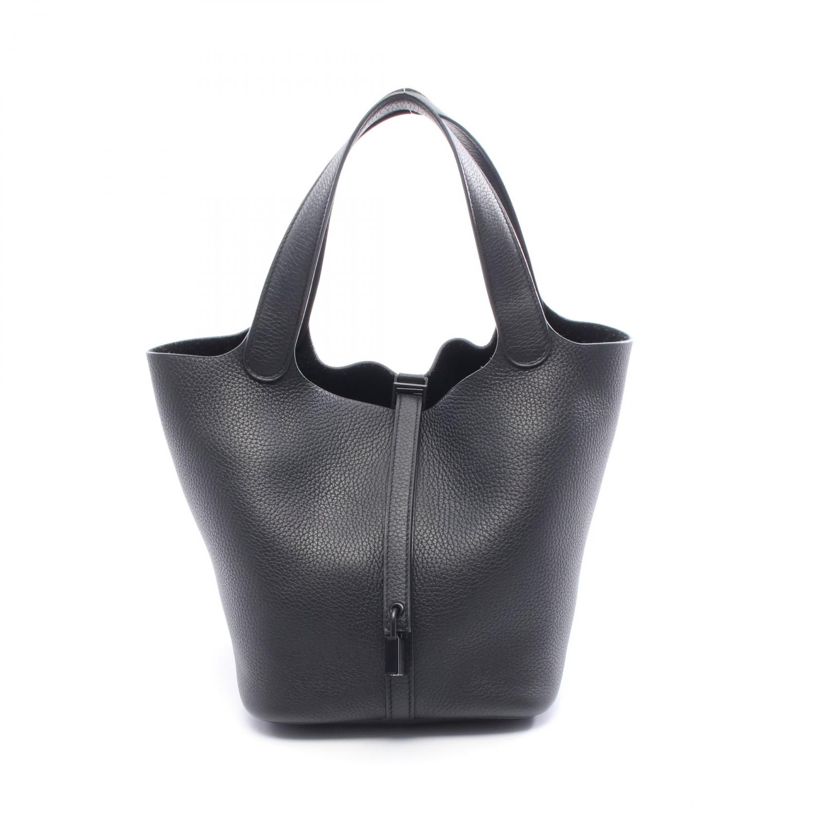 【SALE／10%OFFクーポン】エルメス HERMES ピコタンロックMM ソーブラック ハンドバッグ バッグ トリヨンクレマンス トリヨンクレマンス レディース ブラック系 【中古】