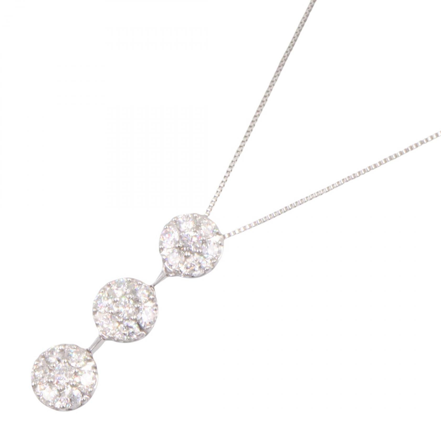 ≪10%OFFクーポン 7/19 20時~7/26 9:59≫ジュエリー JEWELRY ダイヤネックレス ネックレス ジュエリー K18WG(ホワイトゴールド) ダイヤモンド レディース シルバー系 / クリア系 ダイヤ 4.2g 【中古】|Mike Museum
