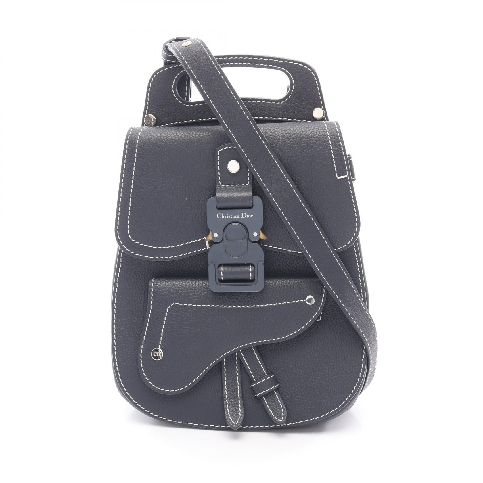 【15%OFFクーポン対象】ディオール Dior Gallop ギャロップ リュックサック バックパック バッグ レザー メンズ ネイビー系 23-BO-1128 【中古】