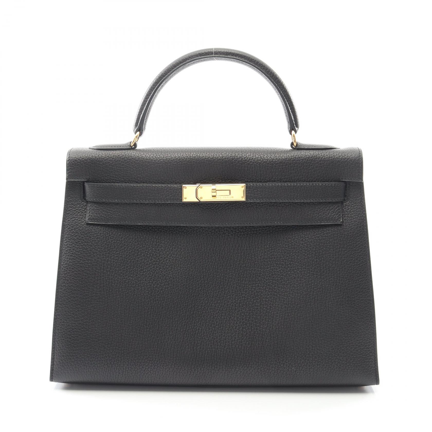 【15%OFFクーポン対象】エルメス HERMES ケリー32 ハンドバッグ バッグ レザー ヴォーエプソン ヴォーエプソン レディース ブラック系 【中古】