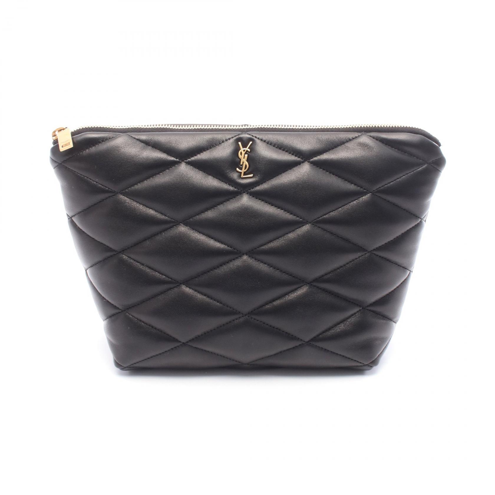 サンローランパリ SAINT LAURENT PARIS サド コスメバッグ ポーチ バッグ ラムスキン（羊革） レディース ブラック系 8344811EL071000 【新品】