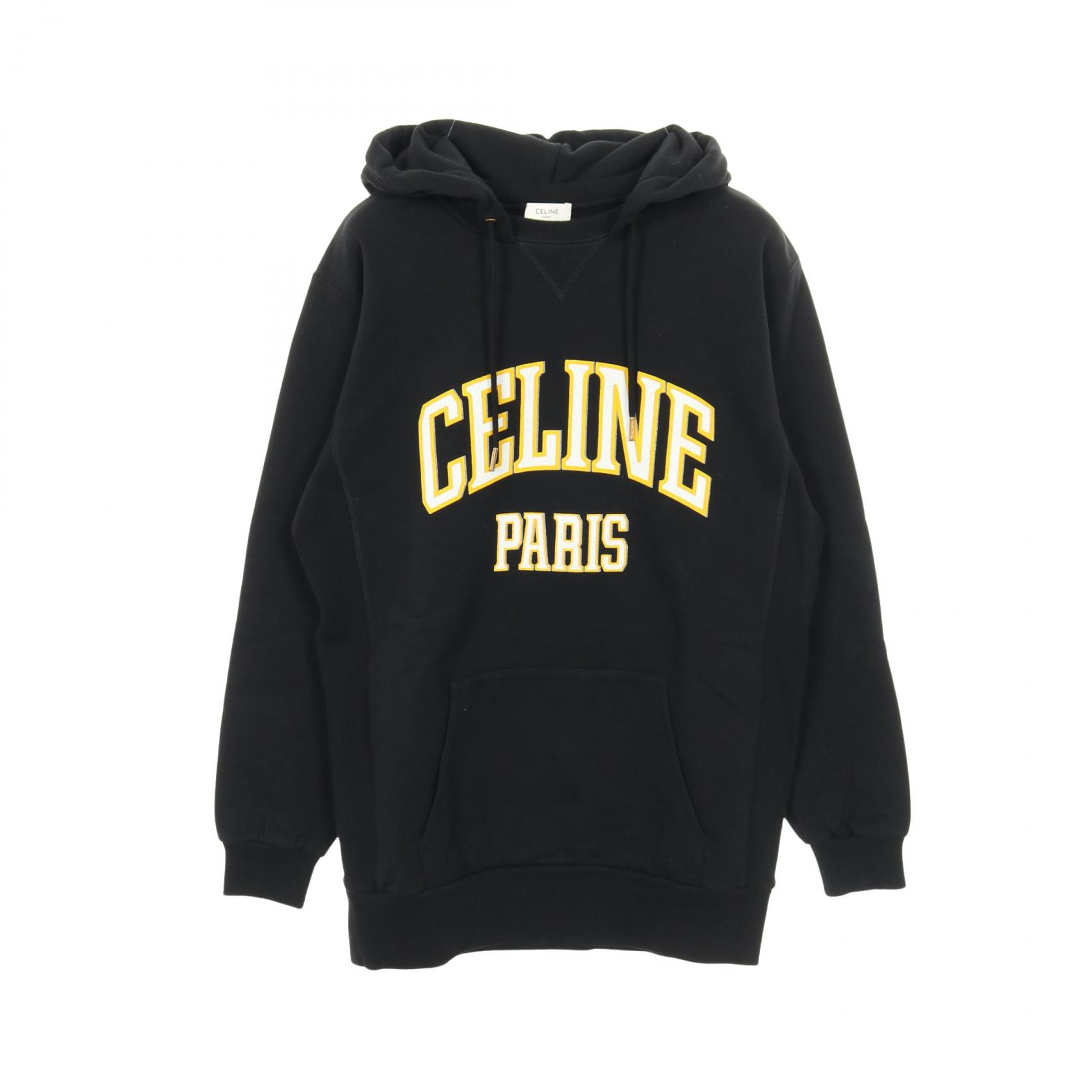 ≪20%OFFクーポン 7/19 20時~7/26 9:59≫セリーヌ CELINE パーカー 衣料品 トップス コットン レディース ブラック系 【中古】|Mike Museum