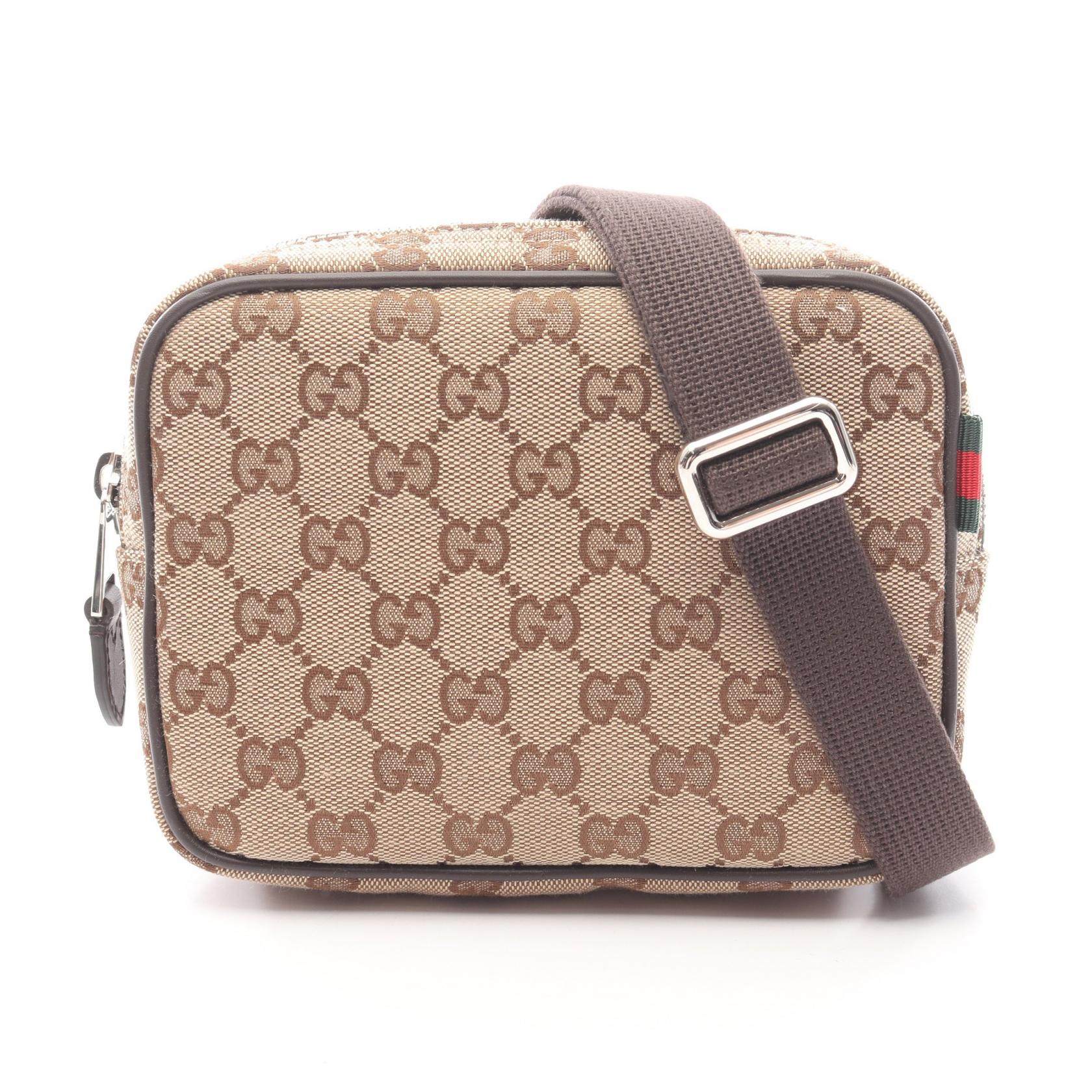 【SALE／1万円OFFクーポン】グッチ GUCCI GGキャンバス ミニ ショルダーバッグ バッグ キャンバス レザー メンズ レディース ベージュ系 / ブラウン系 / マルチカラー 834268FAEON9750 【新品】
