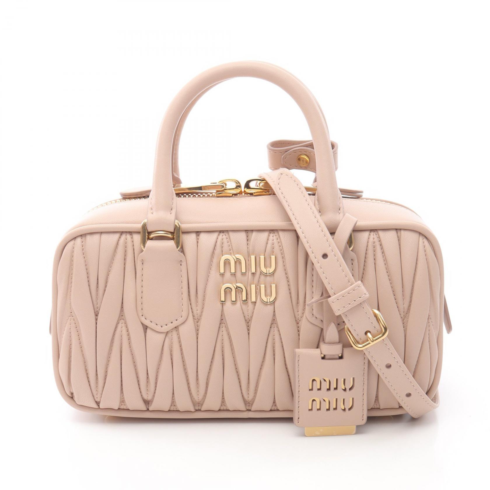 【15%OFFクーポン対象】ミュウ ミュウ Miu Miu MATELASSE マテラッセ ハンドバッグ バッグ レザー レディース ピンク系 5BB142AN88F0236 【新品】