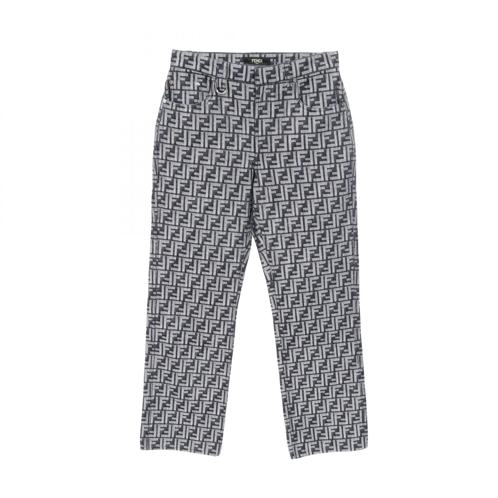 ≪15%OFFクーポン 7/19 20時~7/26 9:59≫フェンディ FENDI ズッカ デニムパンツ 衣料品 ボトムス コットン ポリエステル メンズ ネイビー系 FLP302 AMZ3 【中古】|Mike Museum