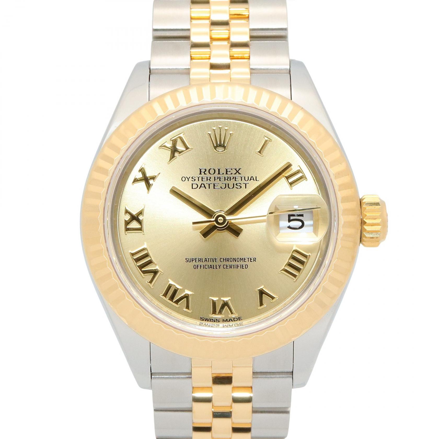 【SALE／10%OFFクーポン】ロレックス ROLEX レディ デイトジャスト ランダム番 腕時計 時計 K18（イエローゴールド） ステンレススチール K18（イエローゴールド） / ステンレススチール レディース ゴールド系 279173 【中古】 808,500円