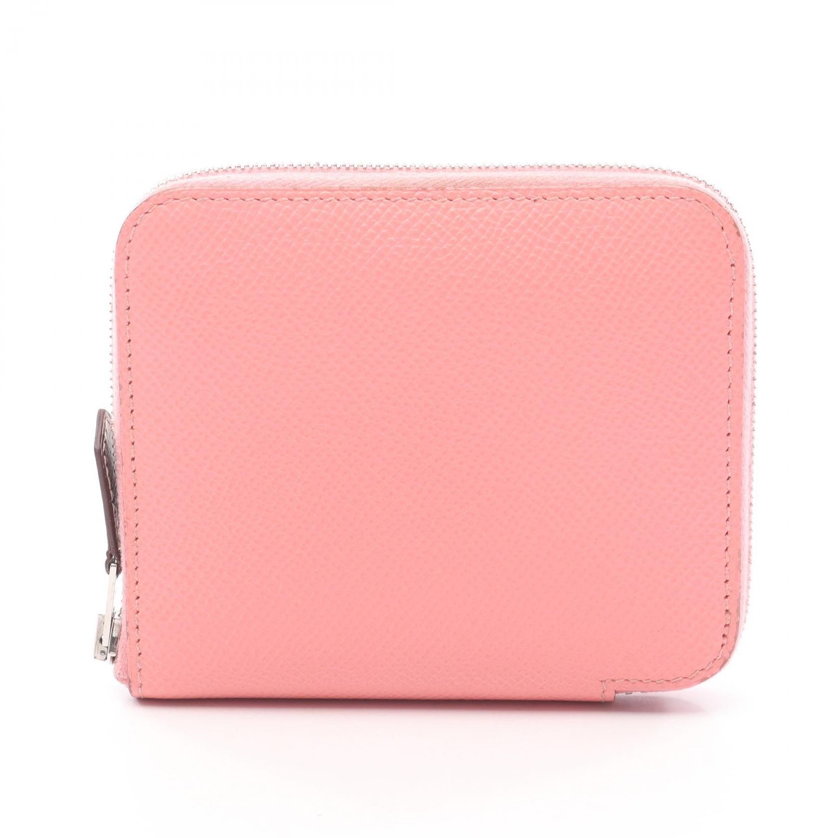 《全品5%クーポン×P5倍》エルメス HERMES アザップコンパクト シルクイン ローズコンフェッティ ラウンド財布 財布 レザー ヴォーエプソン レディース ピンク系 【中古】