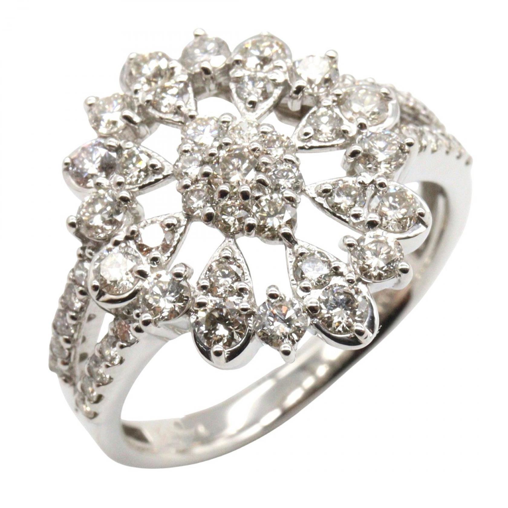 《全品5%クーポン×P5倍》ジュエリー JEWELRY ダイヤモンド リング リング・指輪 ジュエリー Pt900プラチナ ダイヤモンド レディース シルバー系 / クリア系 ﾀﾞｲﾔ 5.6g 【中古】