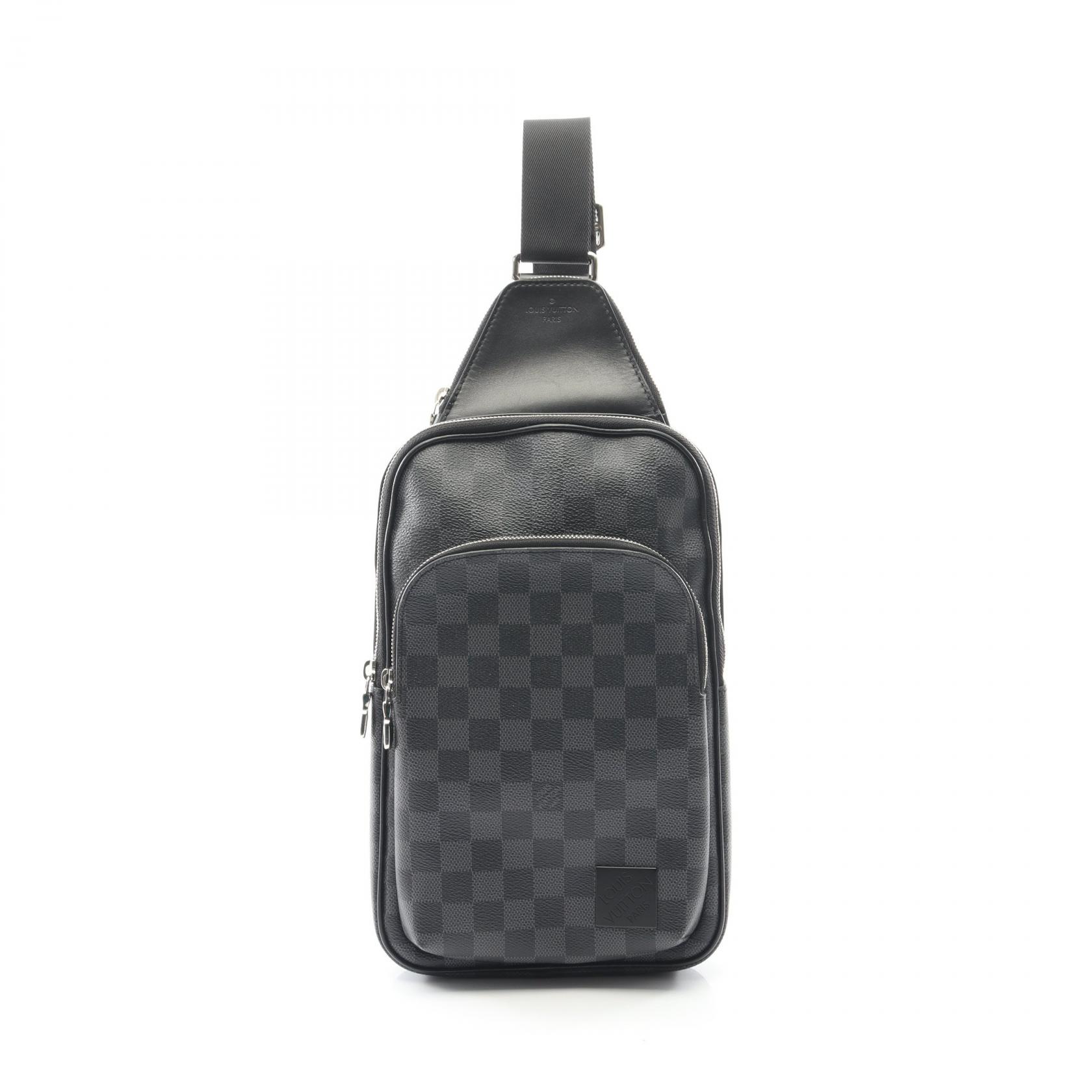 【15%OFFクーポン対象】ルイ・ヴィトン LOUIS VUITTON アヴェニュー スリングバッグ ウエストバッグ ボディバッグ バッグ PVCコーティングキャンバス レザー ダミエ・グラフィット メンズ ブラック系 N45302 【中古】
