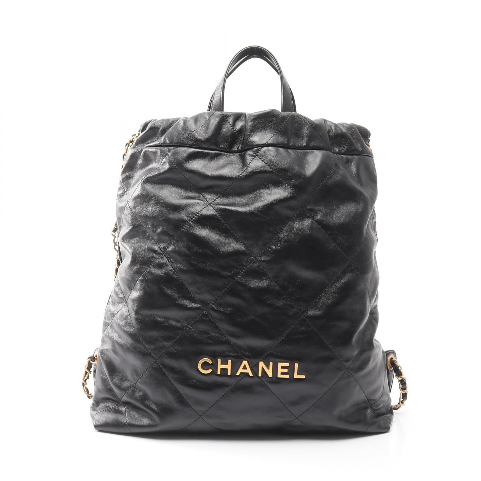 【SALE／10%OFFクーポン】シャネル CHANEL シャネル 22 ラージ リュックサック バックパック バッグ レザー レディース ブラック系 AS3313 【中古】