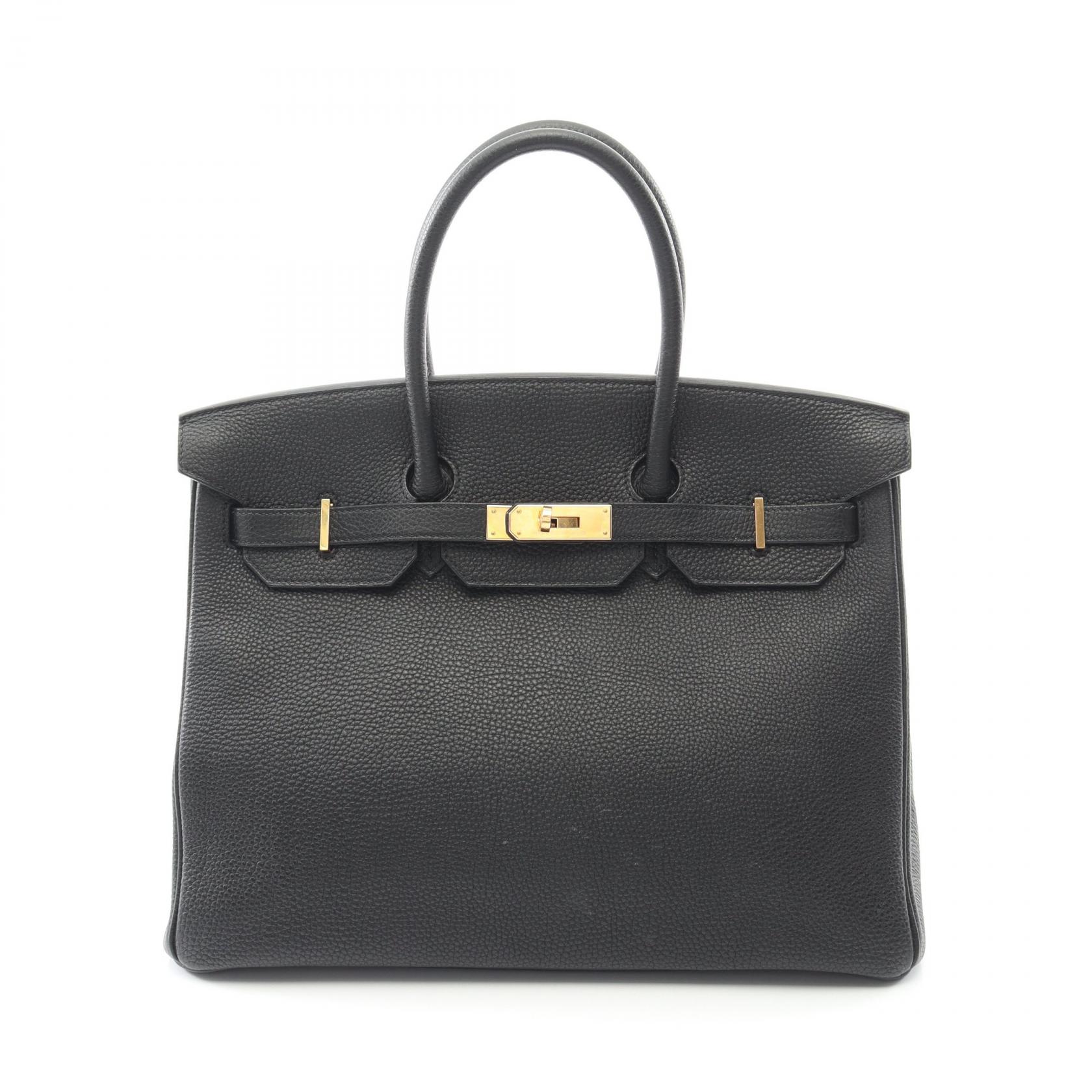 【SALE／10%OFFクーポン】エルメス HERMES バーキン35 ハンドバッグ バッグ レザー トゴ トゴ レディース ブラック系 【中古】