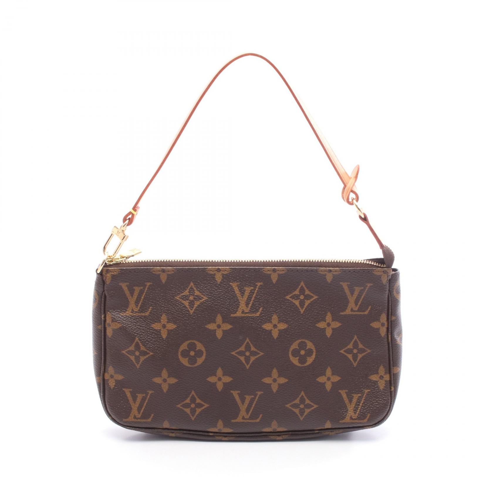 【SALE／1万円OFFクーポン】ルイ・ヴィトン LOUIS VUITTON ポシェットアクセソワール ハンドバッグ バッグ PVCコーティングキャンバス レザー モノグラム レディース ブラウン系 M51980 【中古】