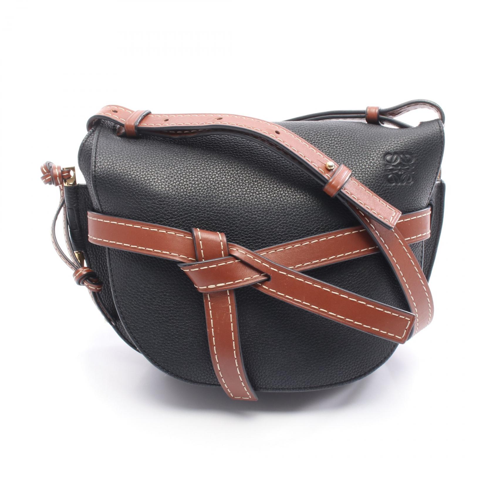 【SALE/1万円OFFクーポン】ロエベ LOEWE GATE BAG ゲートバッグ スモール ショルダーバッグ バッグ レザー レディース ネイビー系 / ブラウン系 【中古】