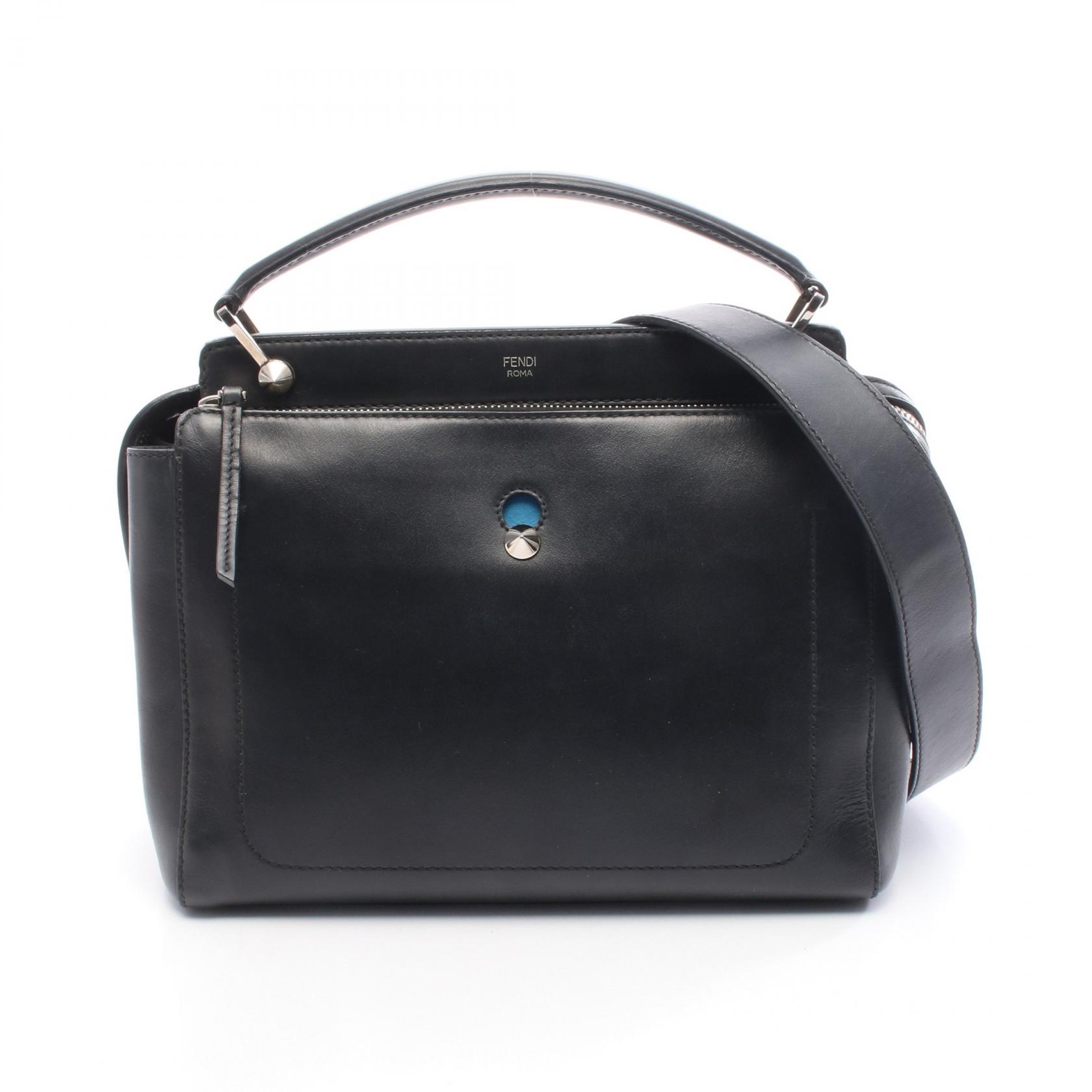 【20%OFFクーポン対象】フェンディ FENDI DOT COM ドットコム ハンドバッグ バッグ レザー レディース ブラック系 8BN293 【中古】