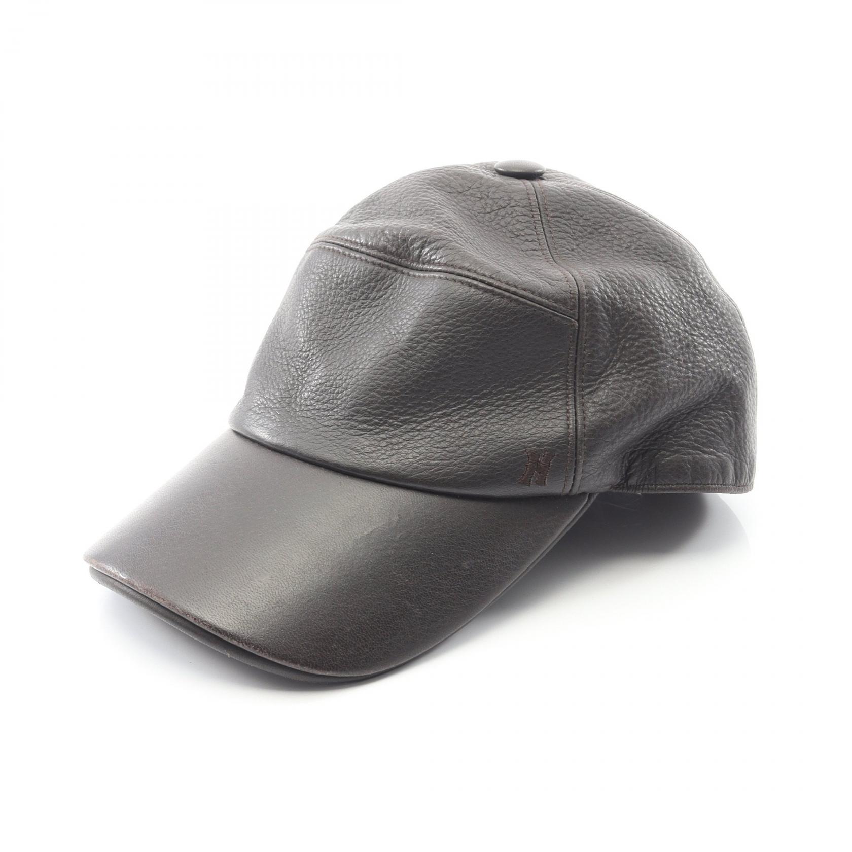 は*い様 【美品】HERMES MOTSCH エルメス モッチ キャップ ブラッ 秋冬に大活躍しそうな【MOTSCH HERMES”モッチエルメス”】レザー