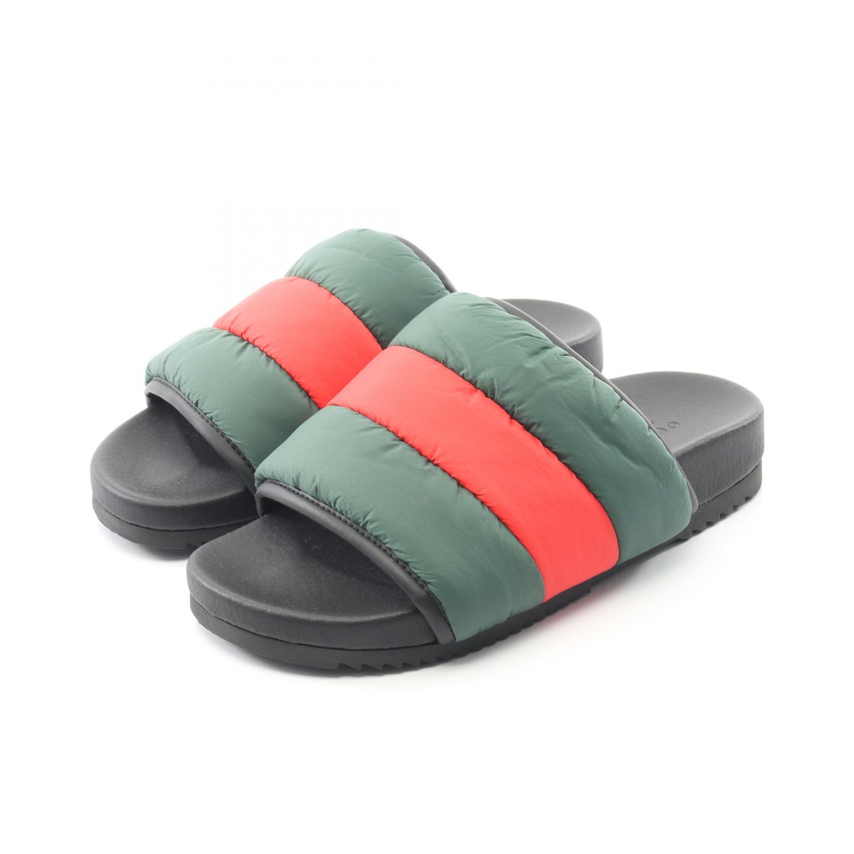 グッチ GUCCI シェリーライン パデッド サンダル 靴 ナイロン レディース グリーン系 / レッド系 700320 【中古】