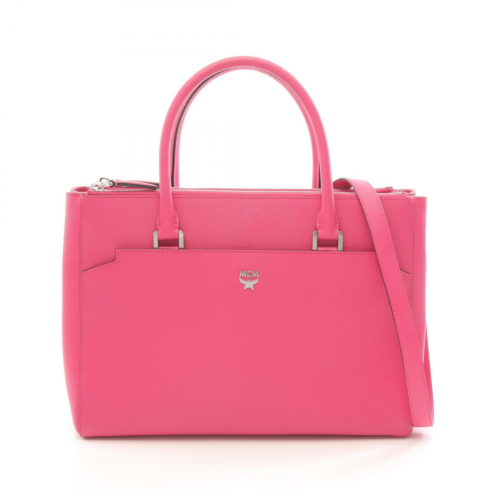 【20%OFFクーポン対象】エム・シー・エム MCM トートバッグ バッグ レザー レディース ピンク系 【中古】