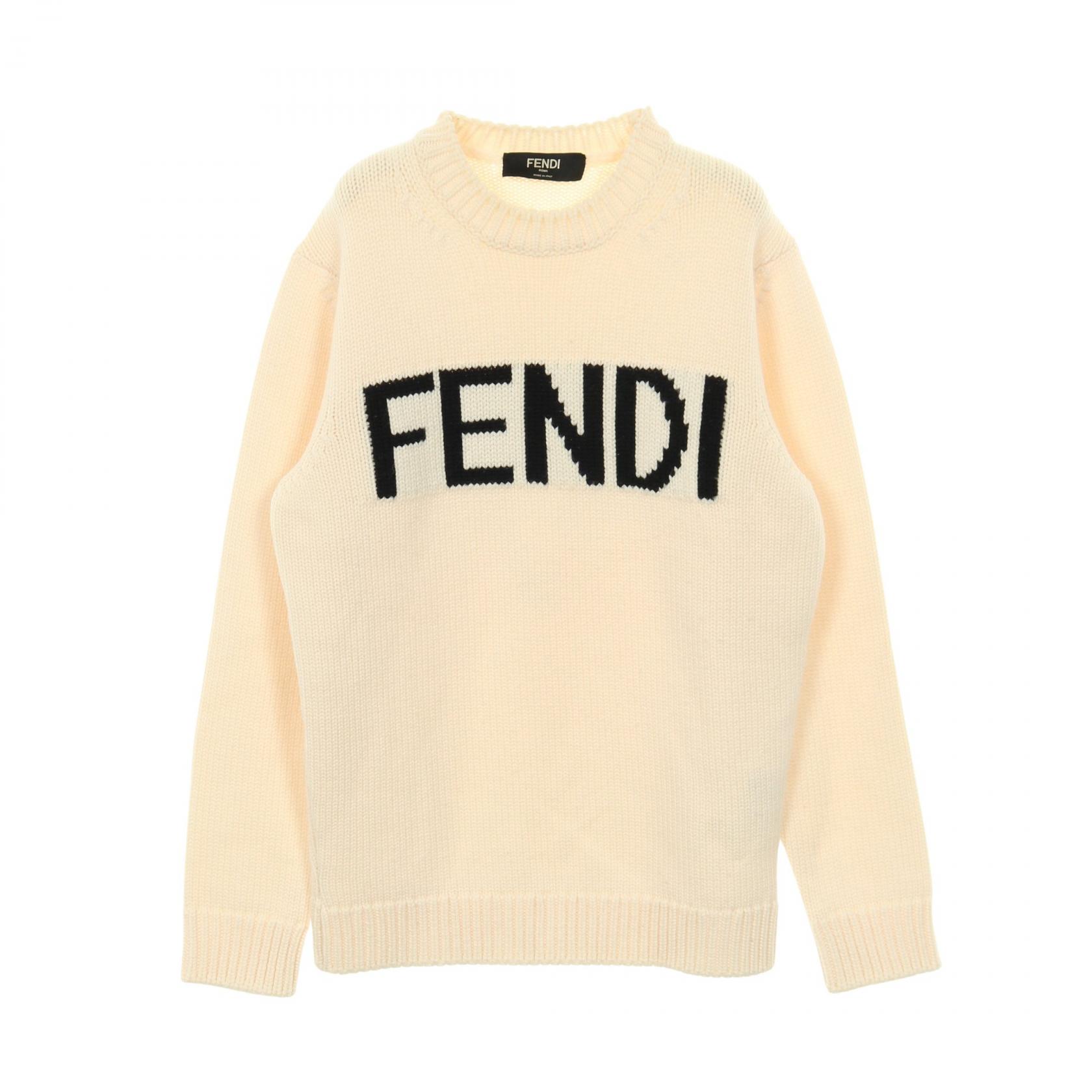 【20%OFFクーポン対象】フェンディ FENDI ロゴ ニット 衣料品 トップス ウール メンズ アイボリー系 【中古】 32,240円