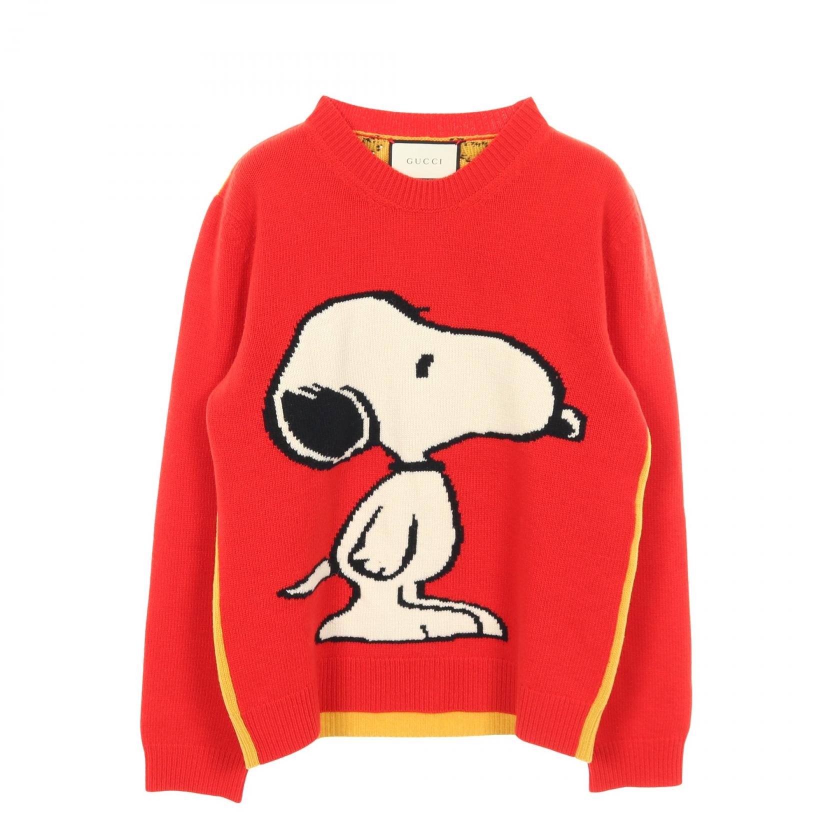 【SALE／5千円OFFクーポン】グッチ GUCCI GUCCI × PEANUTS スヌーピー ニット 衣料品 トップス ウール メンズ レッド系 / イエロー系 / ブラック系 【中古】