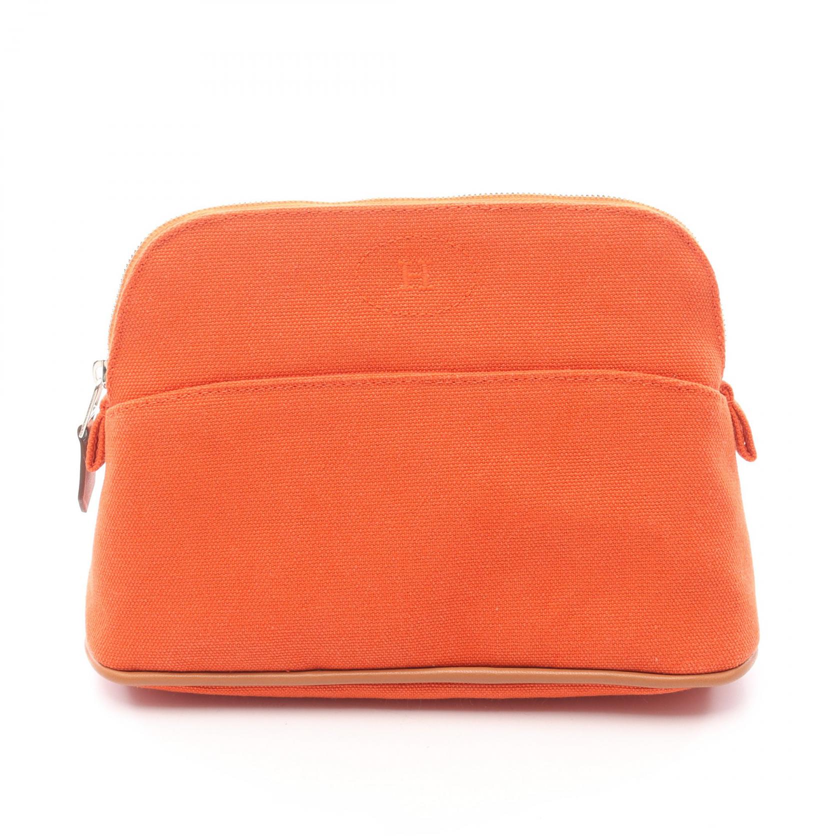 【SALE／5千円OFFクーポン】エルメス HERMES ボリードポーチ20 ポーチ バッグ キャンバス レザー レディース オレンジ系 / ブラウン系 【中古】